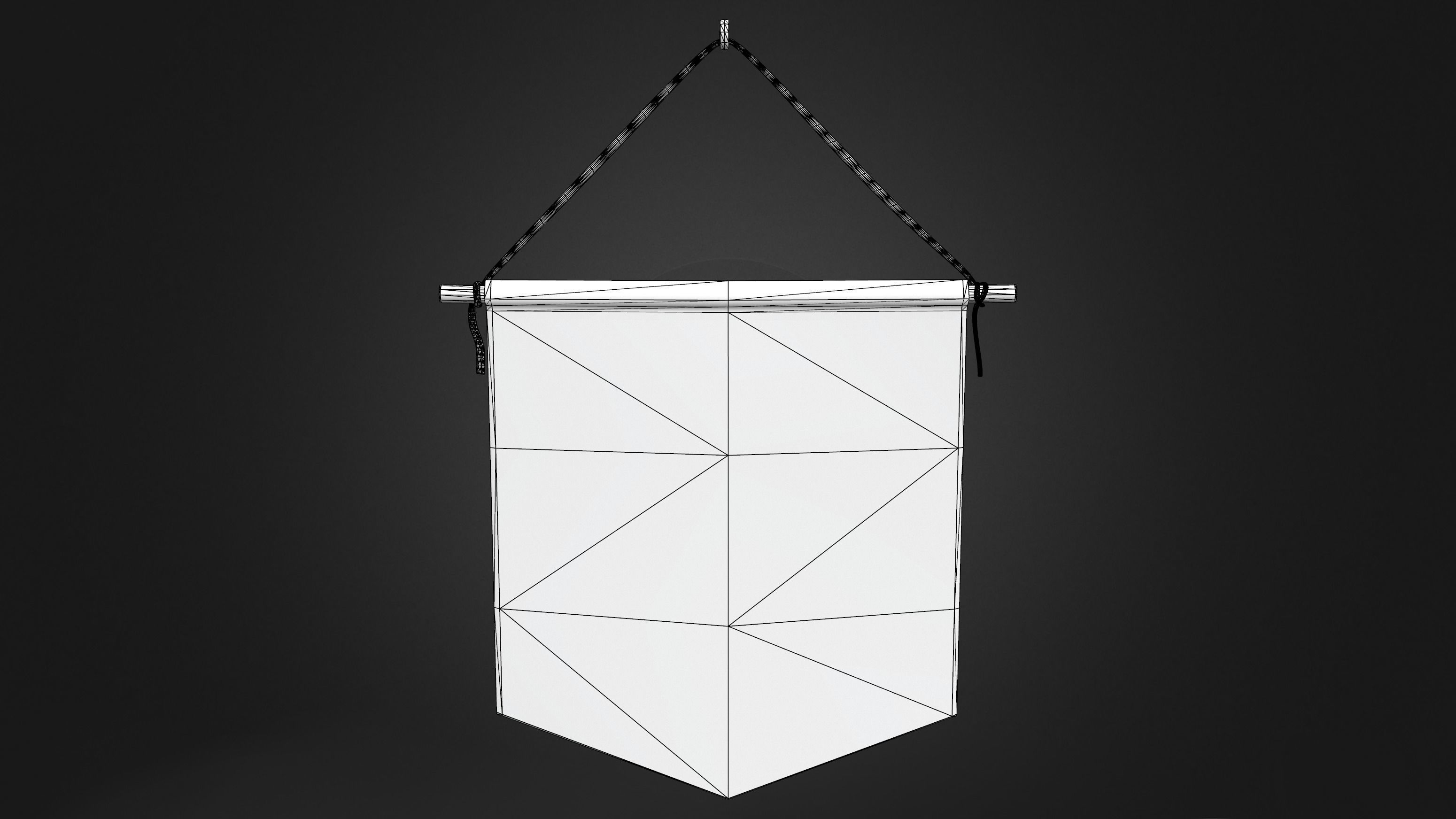 Wall Hanging Banners 1 Low-poly 3D model_4