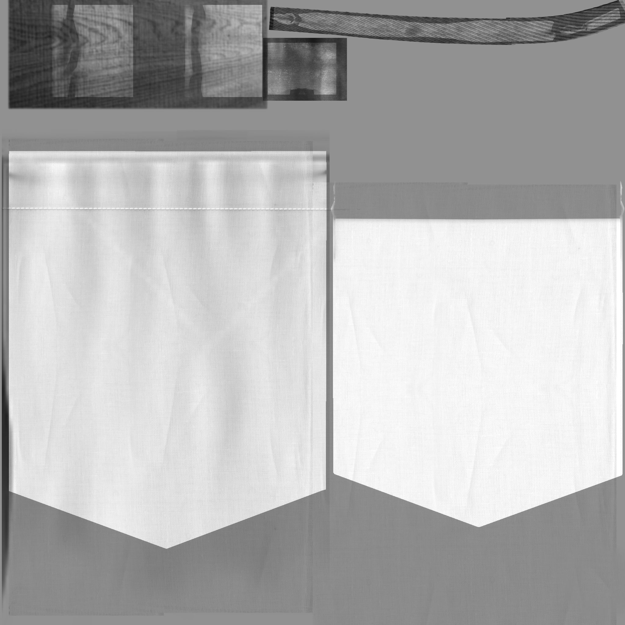 Wall Hanging Banners 1 Low-poly 3D model_7