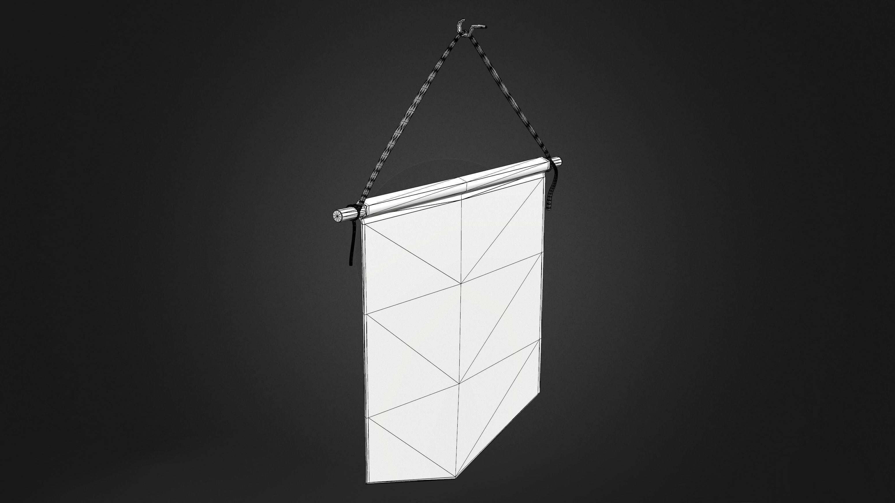 Wall Hanging Banners 1 Low-poly 3D model_5