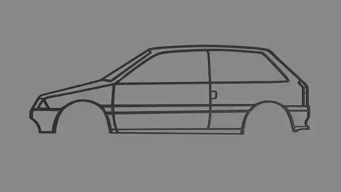Citroen Ax Wall Silhouette 3D print model