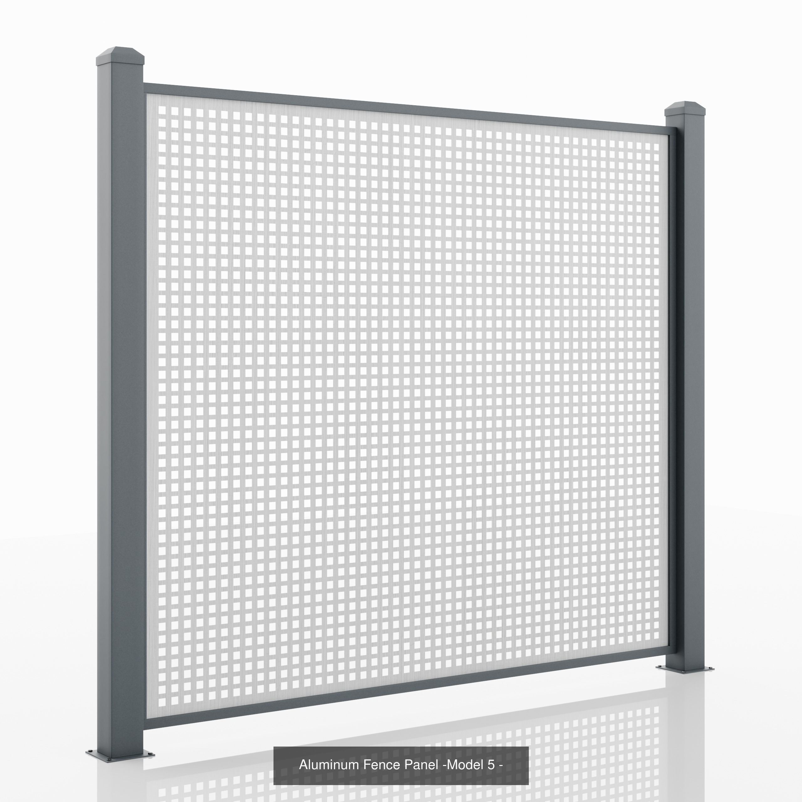 Aluminum Fence Model 5 3D Model Collection_3