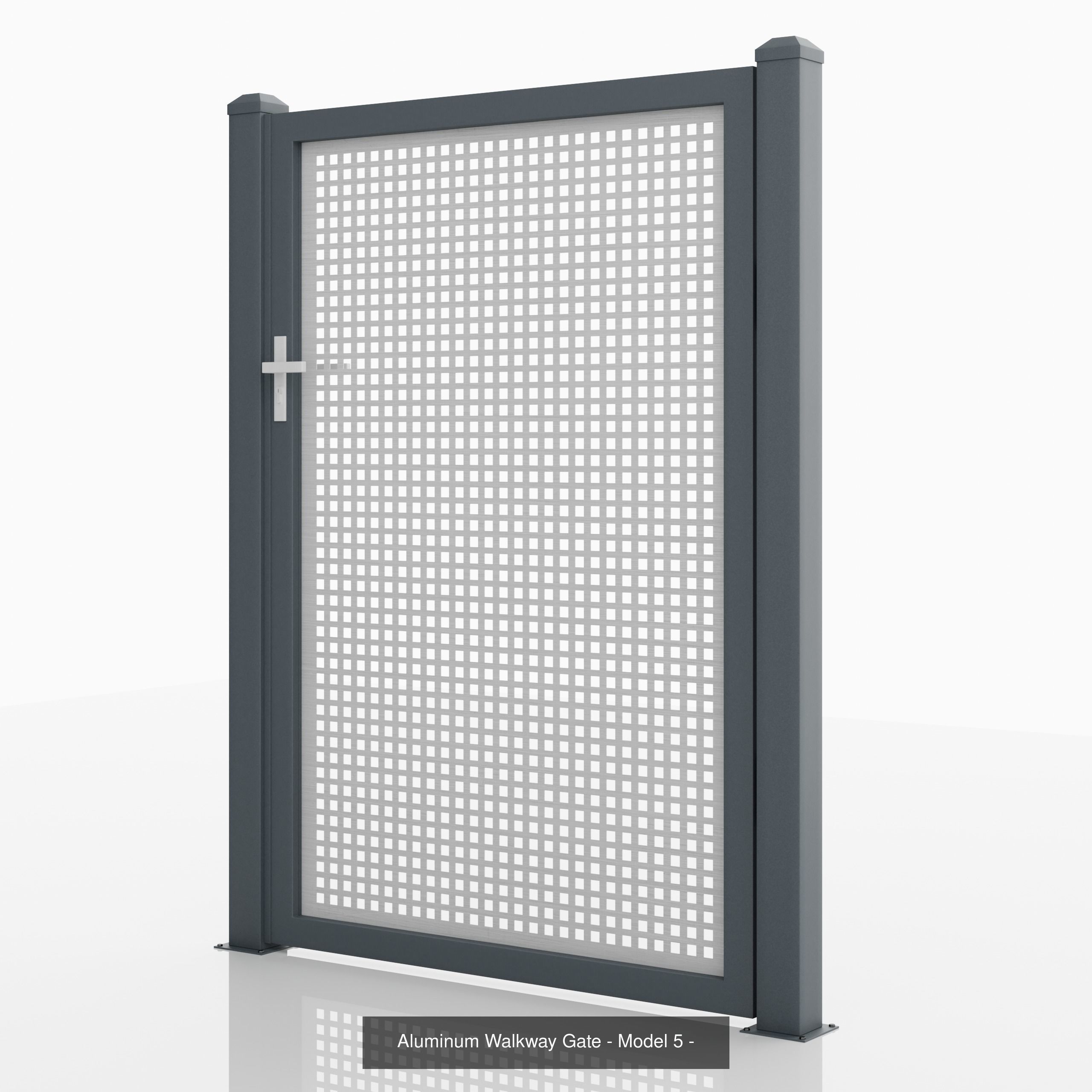 Aluminum Fence Model 5 3D Model Collection_4