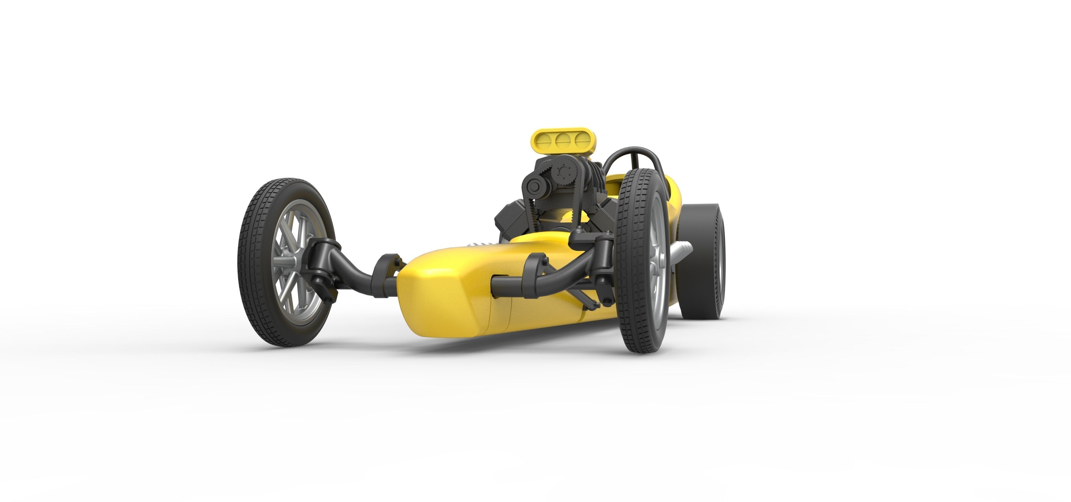 Front engine old school dragster with shell V3 Scale 1 to 25 3D print model_5