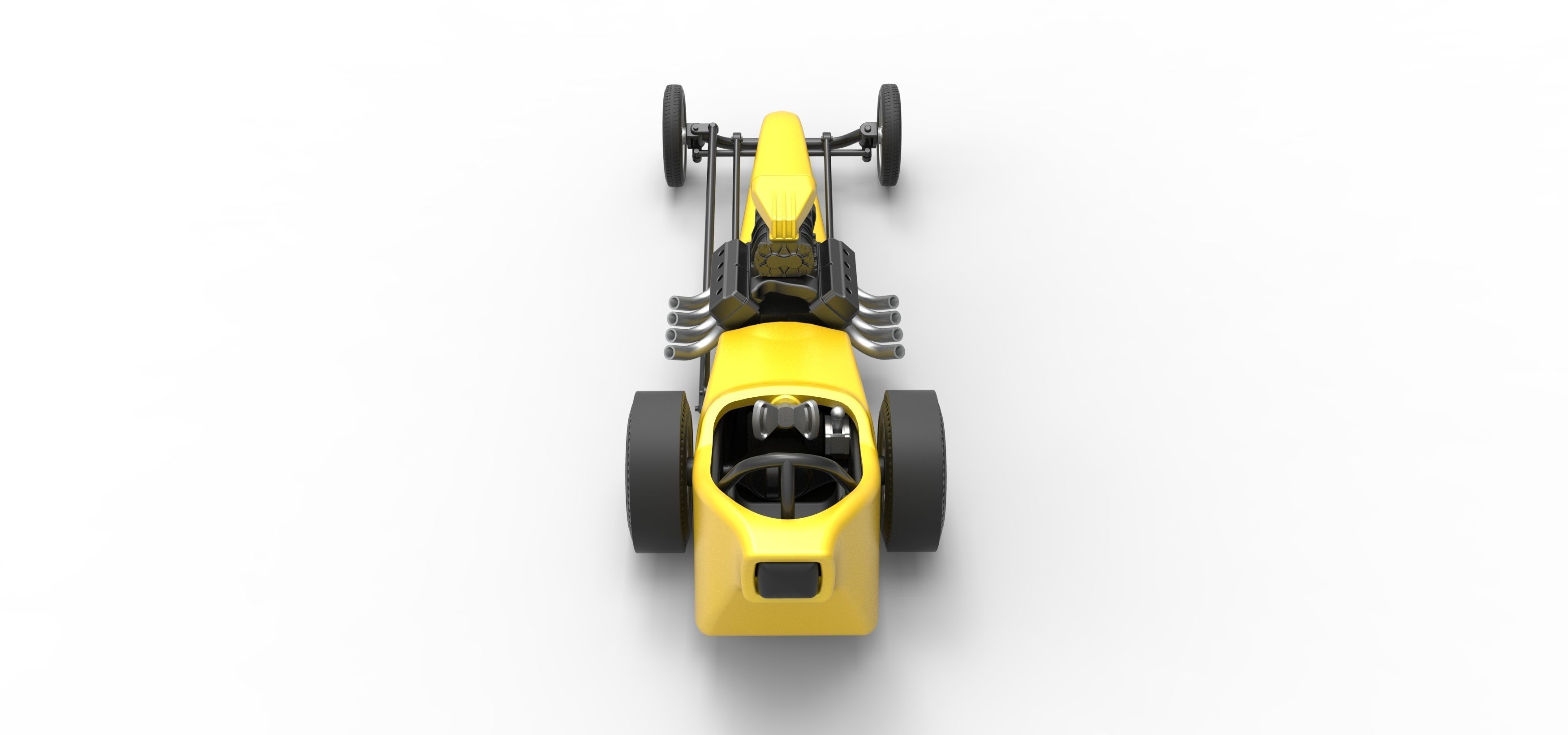 Front engine old school dragster with shell V3 Scale 1 to 25 3D print model_13