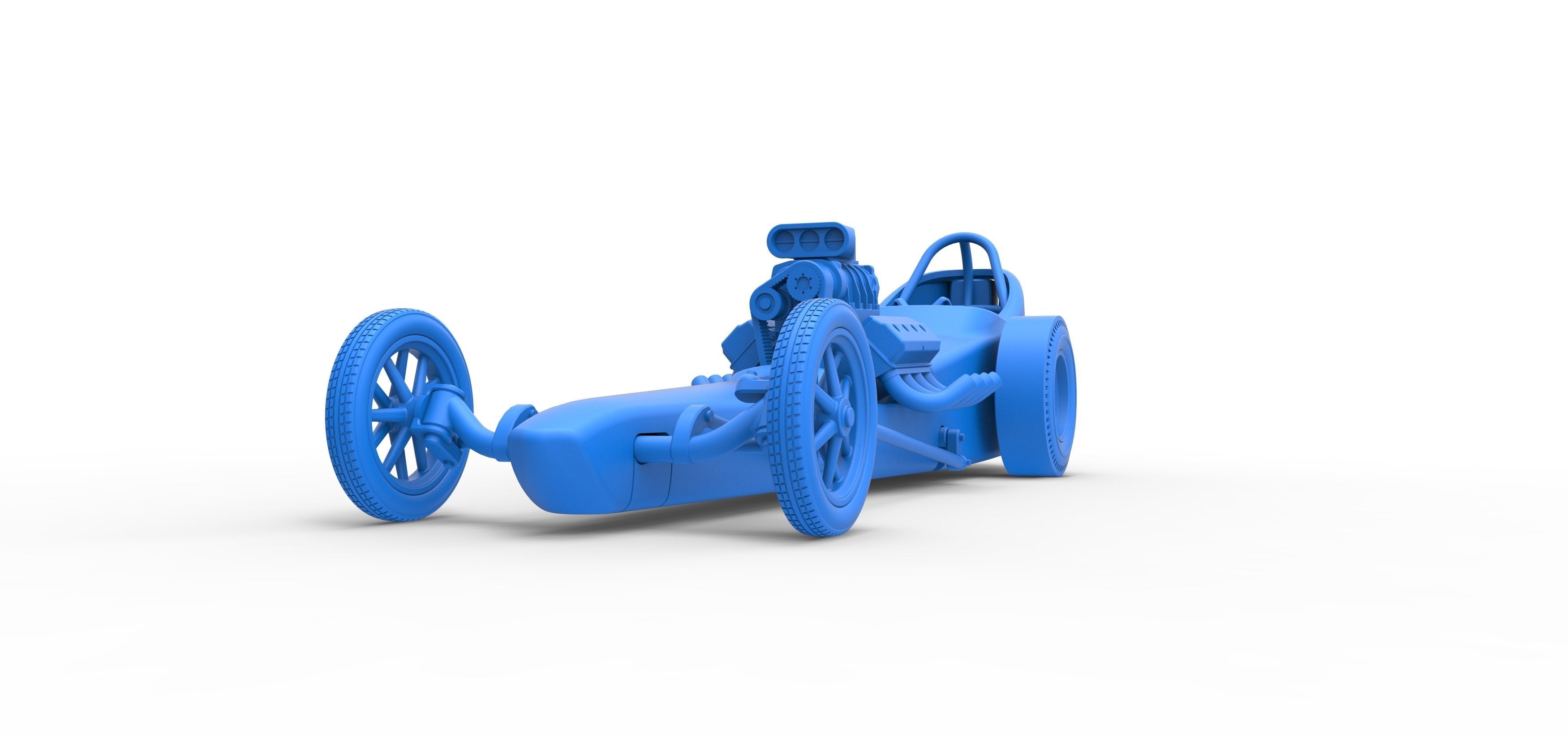 Front engine old school dragster with shell V3 Scale 1 to 25 3D print model_19