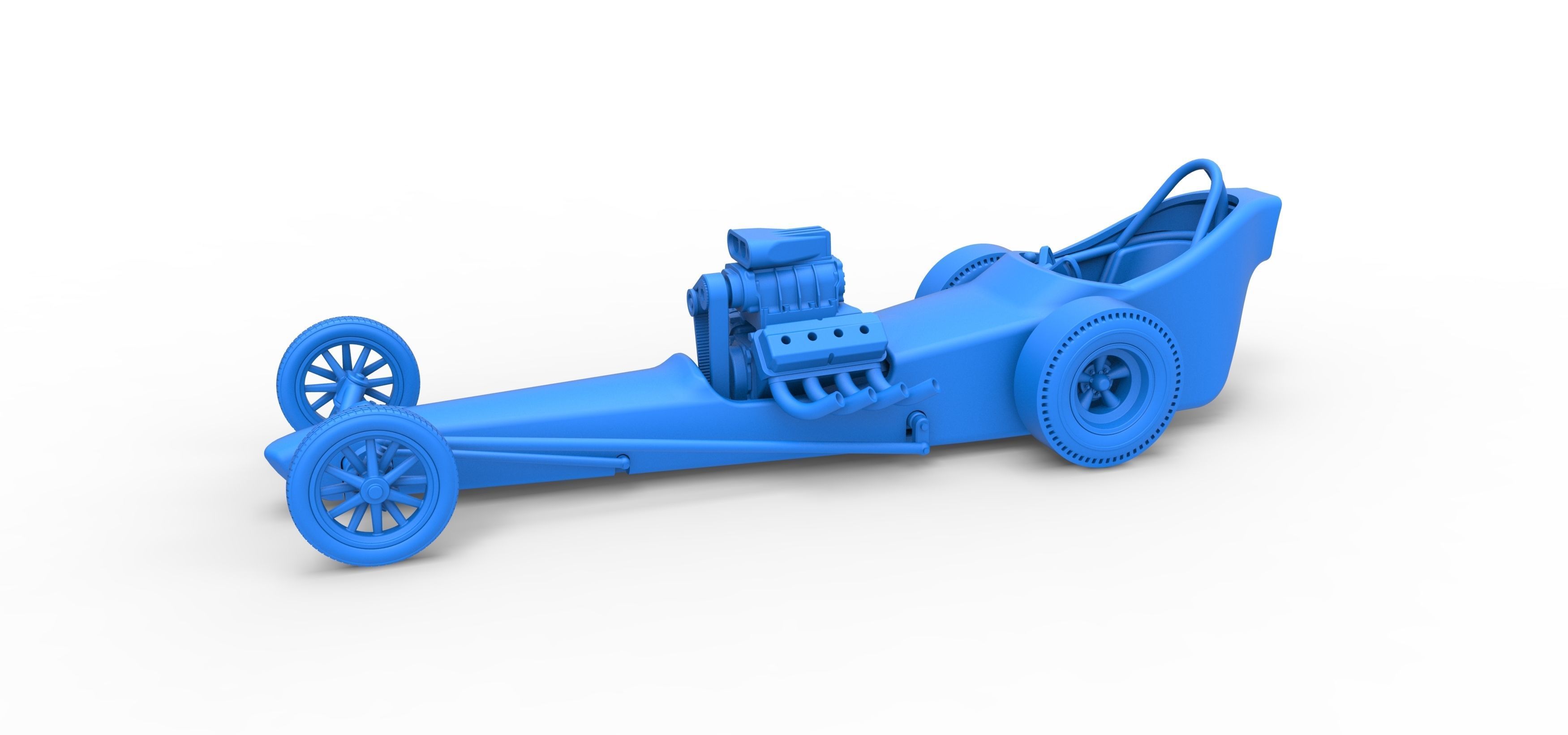 Front engine old school dragster with shell V3 Scale 1 to 25 3D print model_15