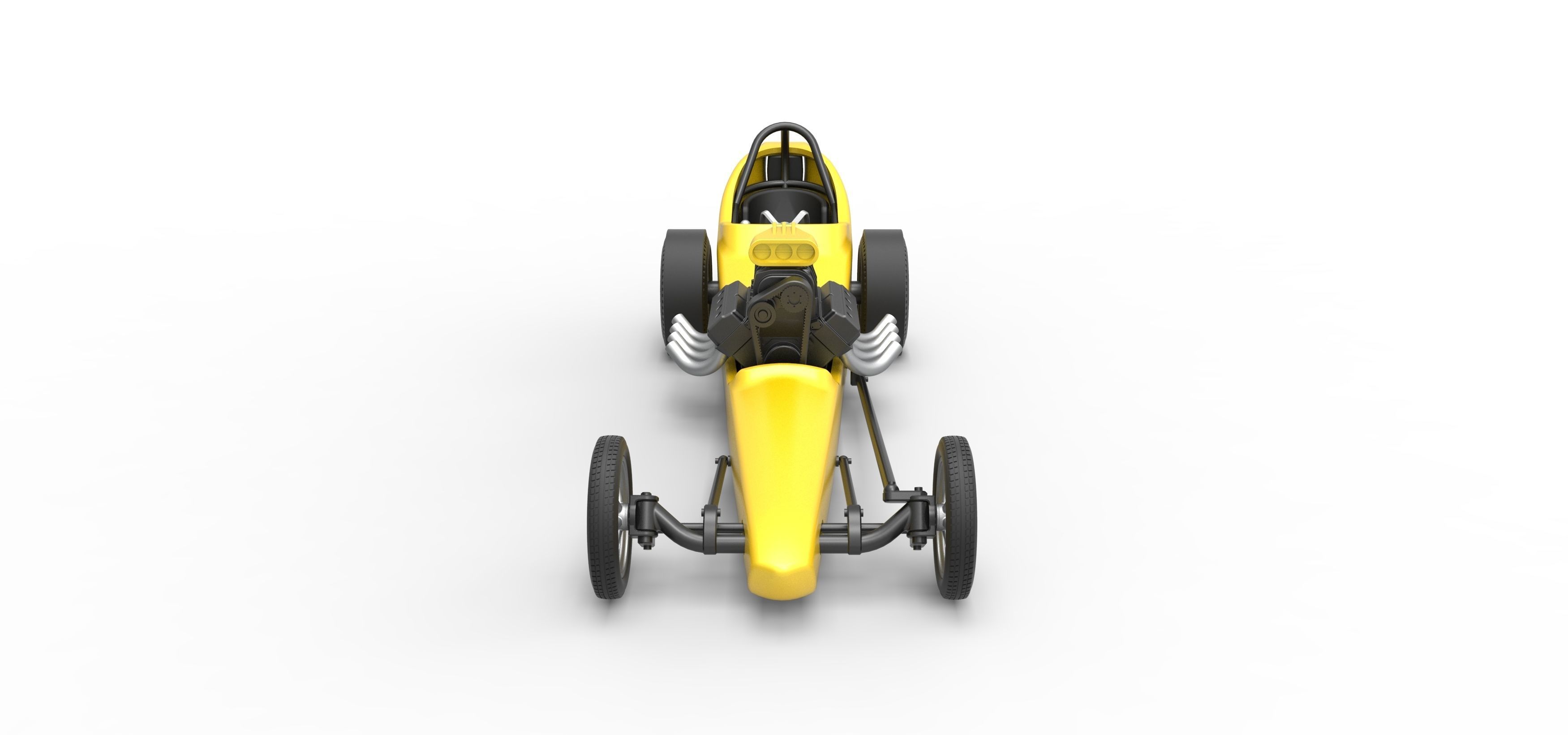 Front engine old school dragster with shell V3 Scale 1 to 25 3D print model_6
