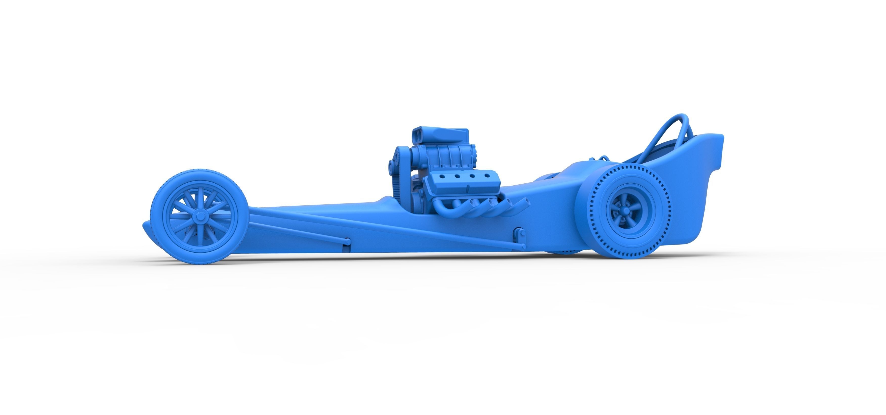 Front engine old school dragster with shell V3 Scale 1 to 25 3D print model_17
