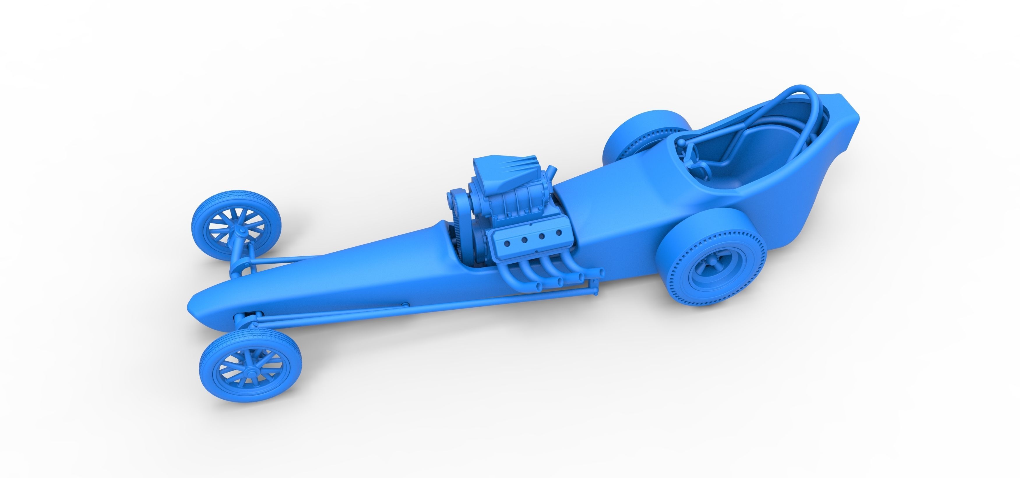 Front engine old school dragster with shell V3 Scale 1 to 25 3D print model_16