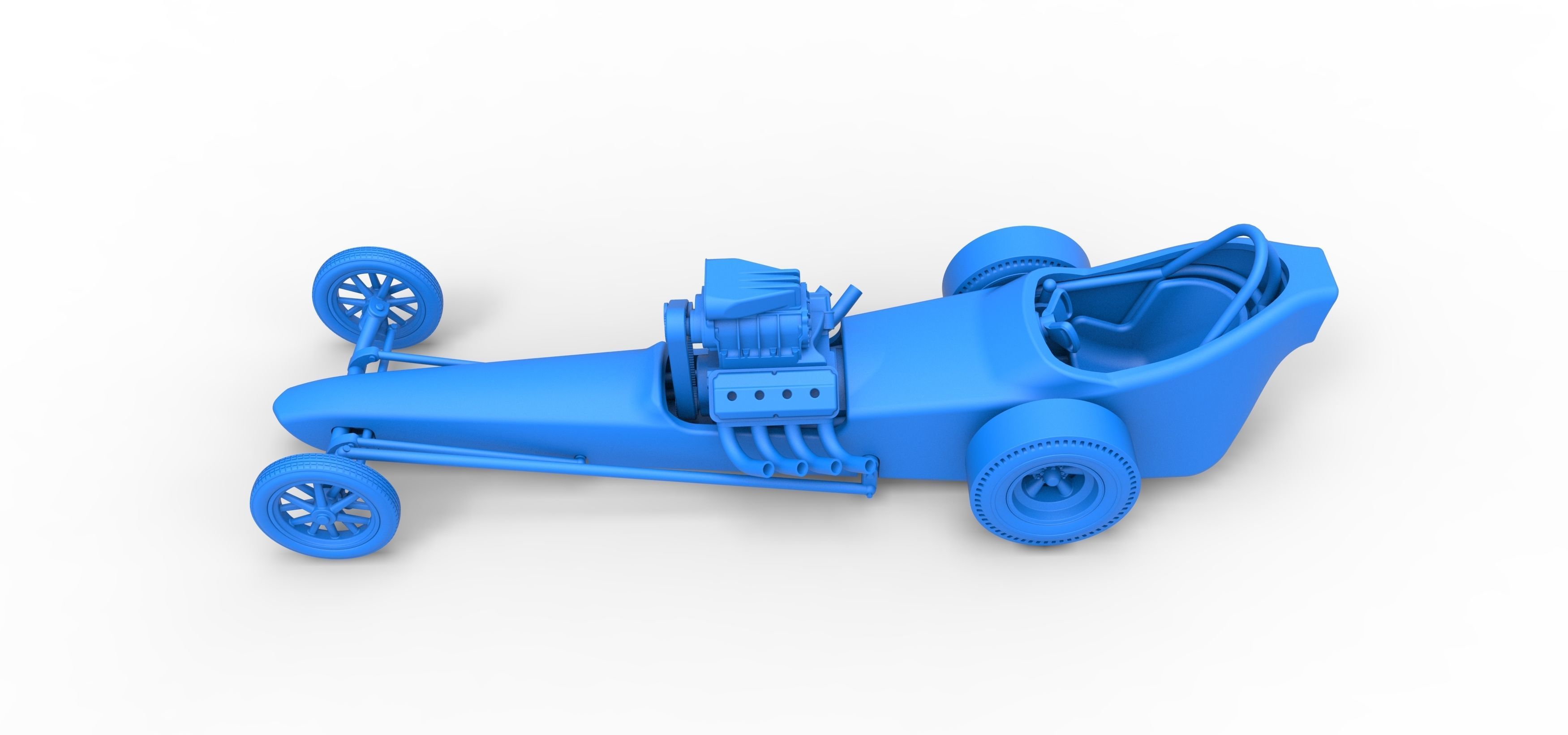 Front engine old school dragster with shell V3 Scale 1 to 25 3D print model_23