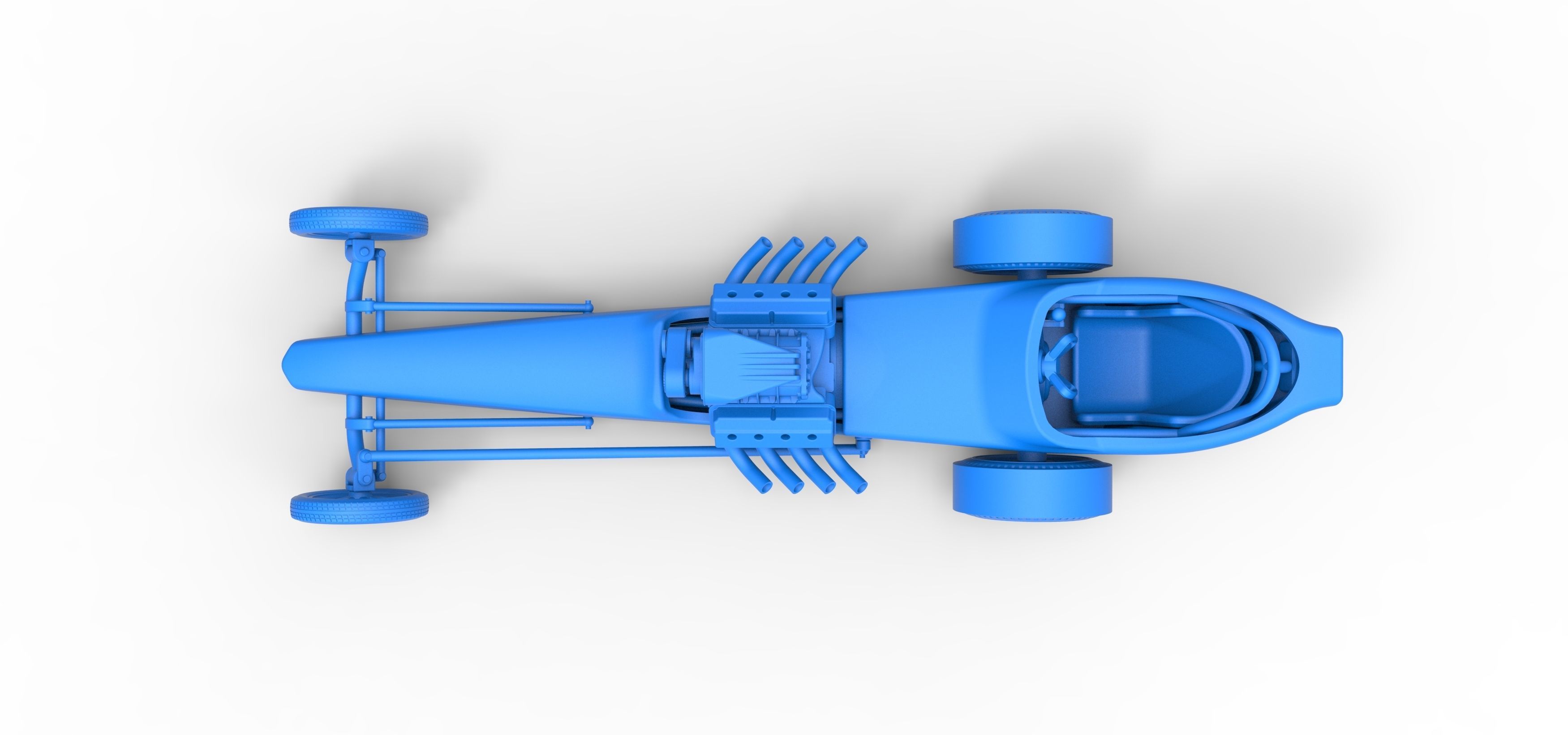 Front engine old school dragster with shell V3 Scale 1 to 25 3D print model_24