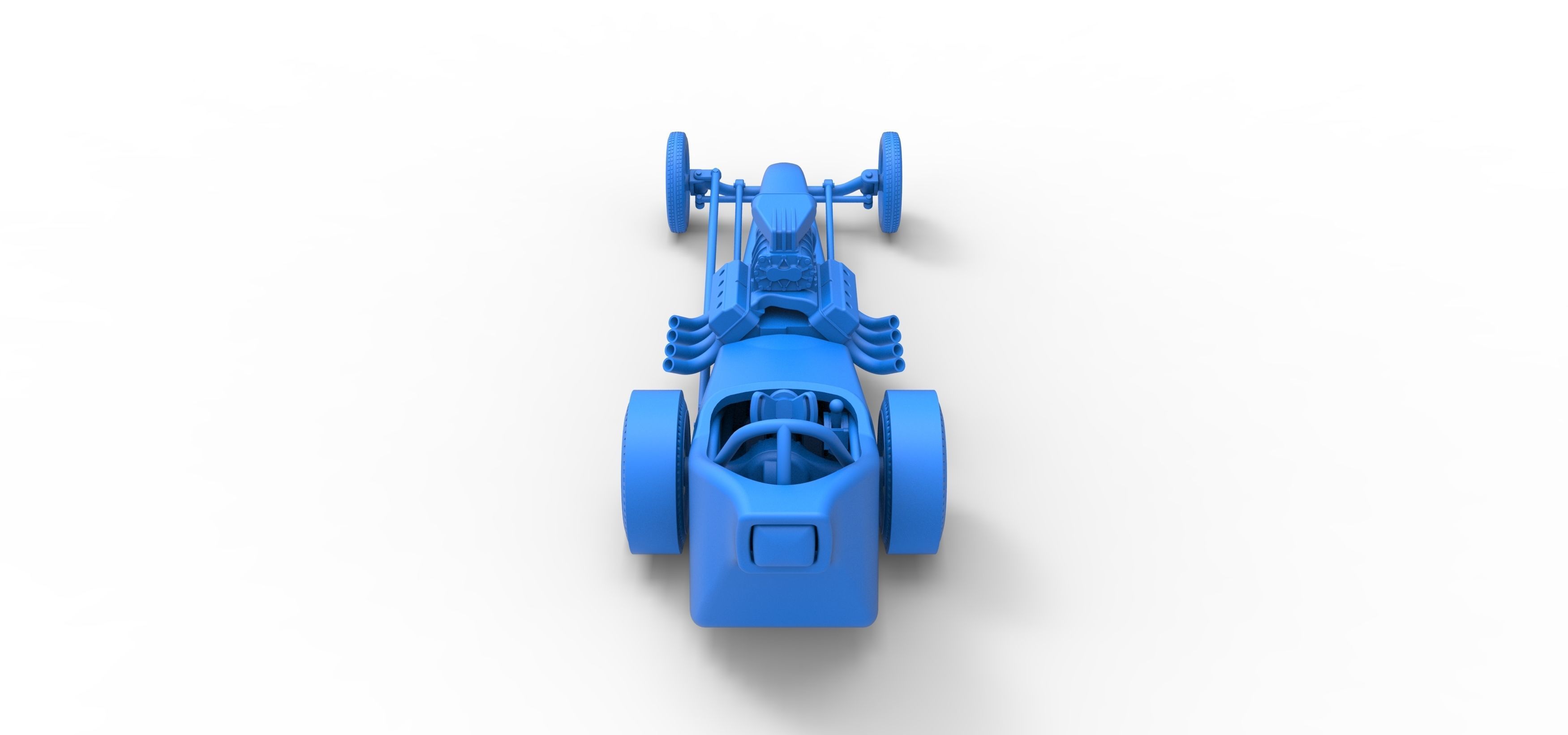 Front engine old school dragster with shell V3 Scale 1 to 25 3D print model_27