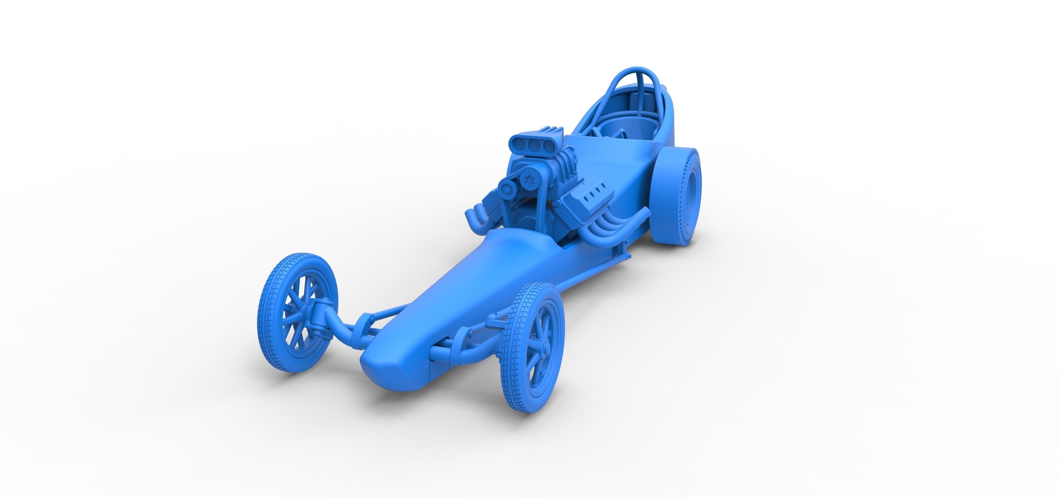 Front engine old school dragster with shell V3 Scale 1 to 25 3D print model_18