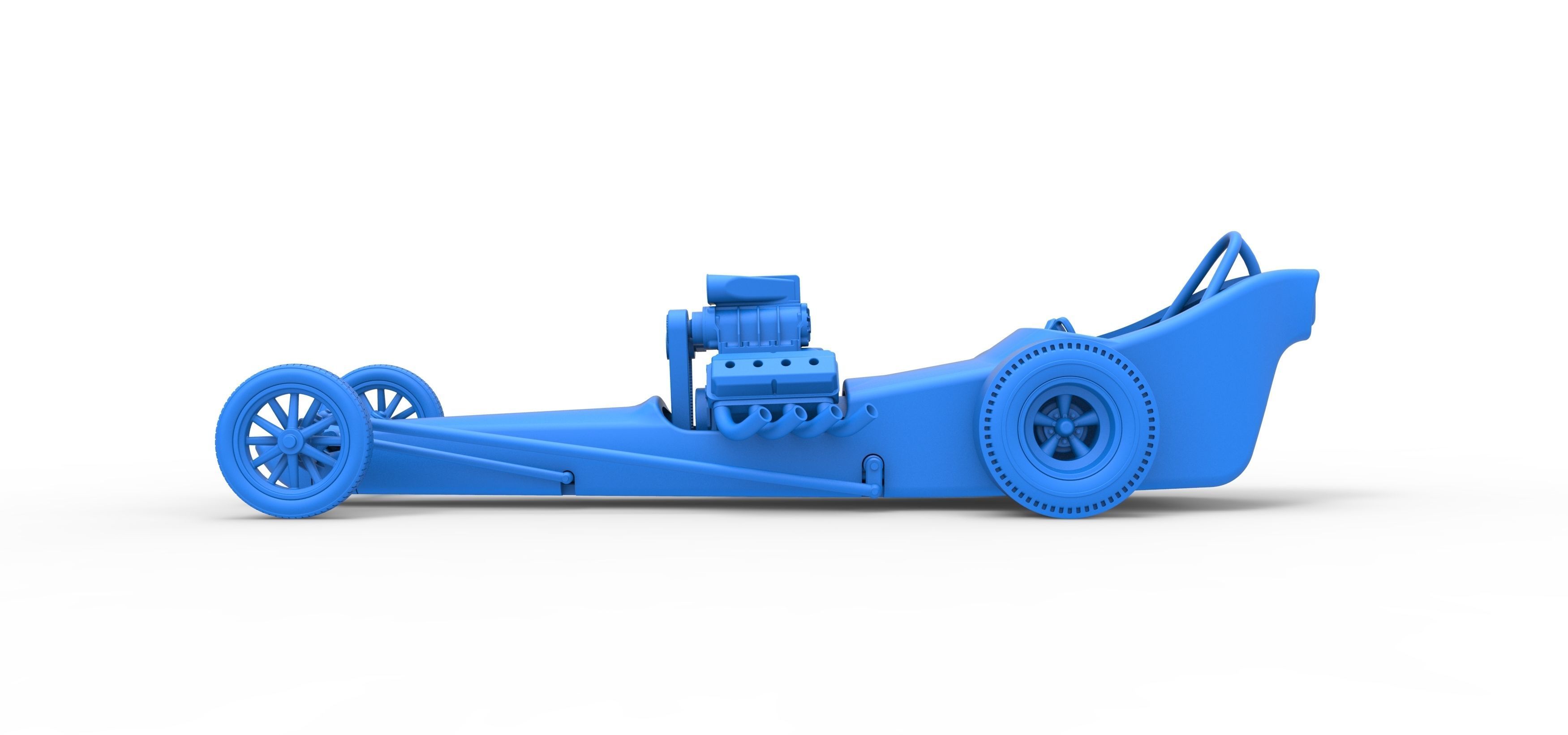 Front engine old school dragster with shell V3 Scale 1 to 25 3D print model_22
