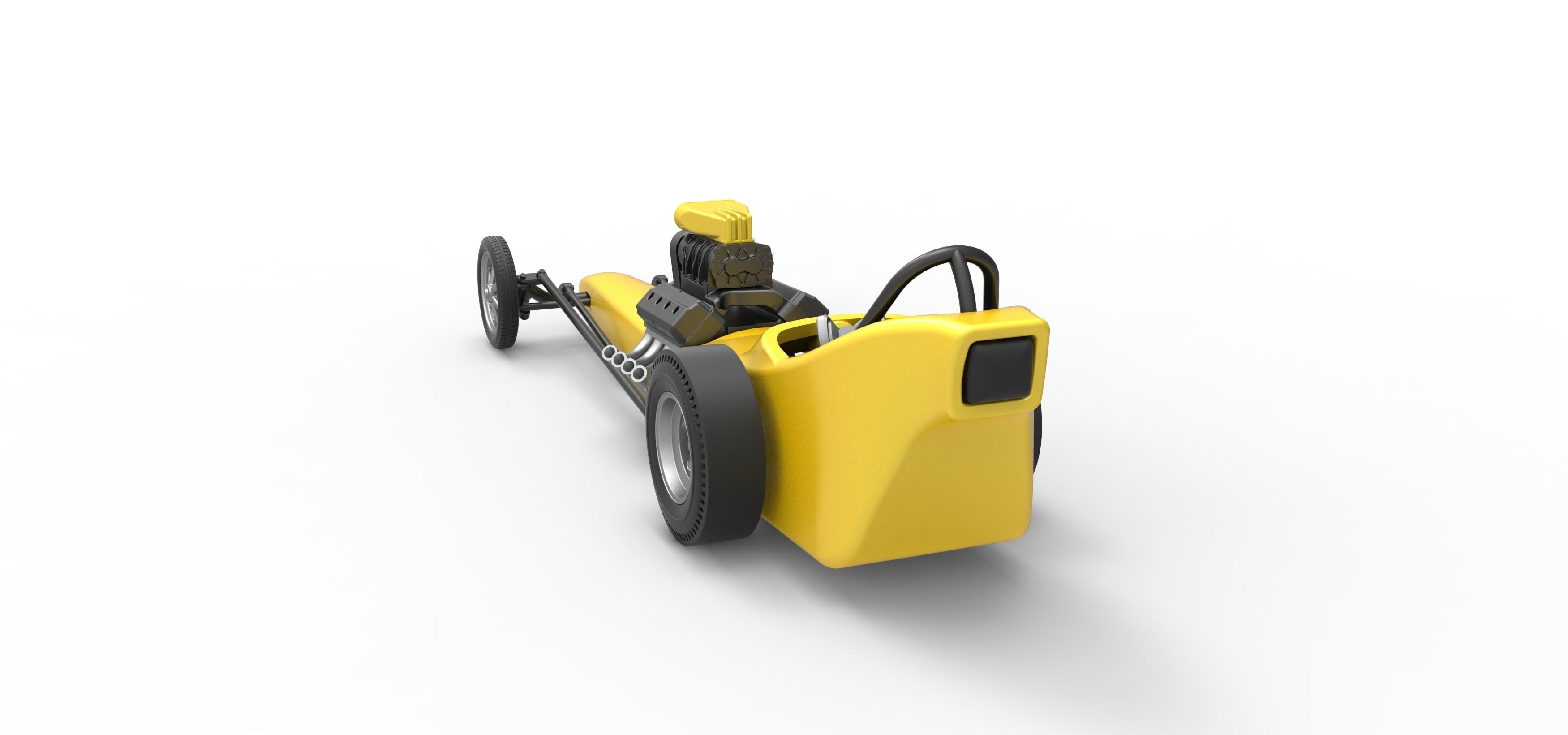 Front engine old school dragster with shell V3 Scale 1 to 25 3D print model_12