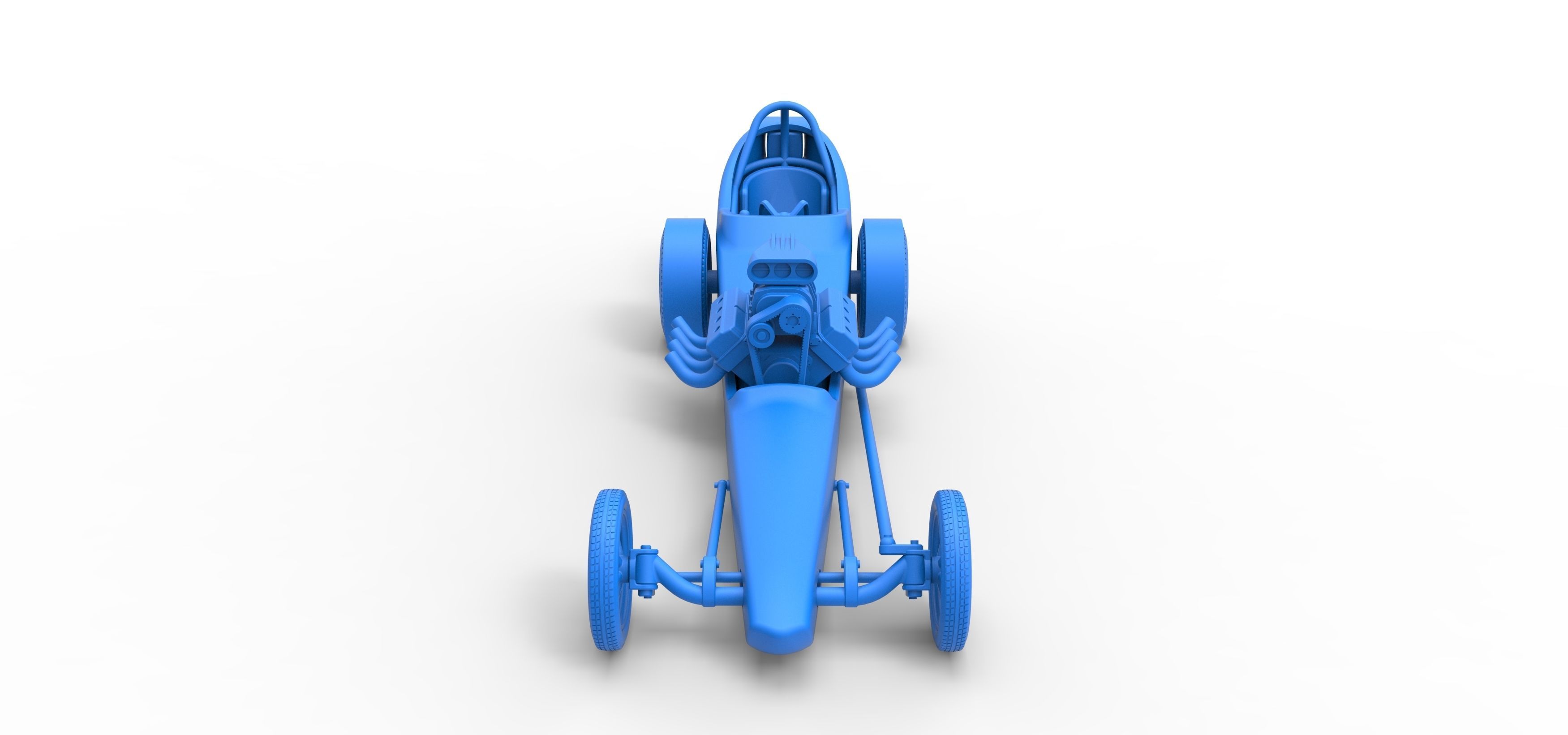 Front engine old school dragster with shell V3 Scale 1 to 25 3D print model_20