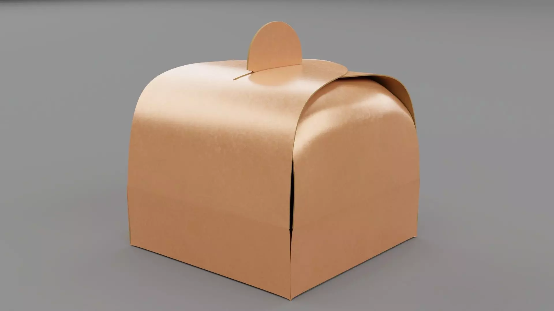 Empty packages cake box Low-poly 3D model_0