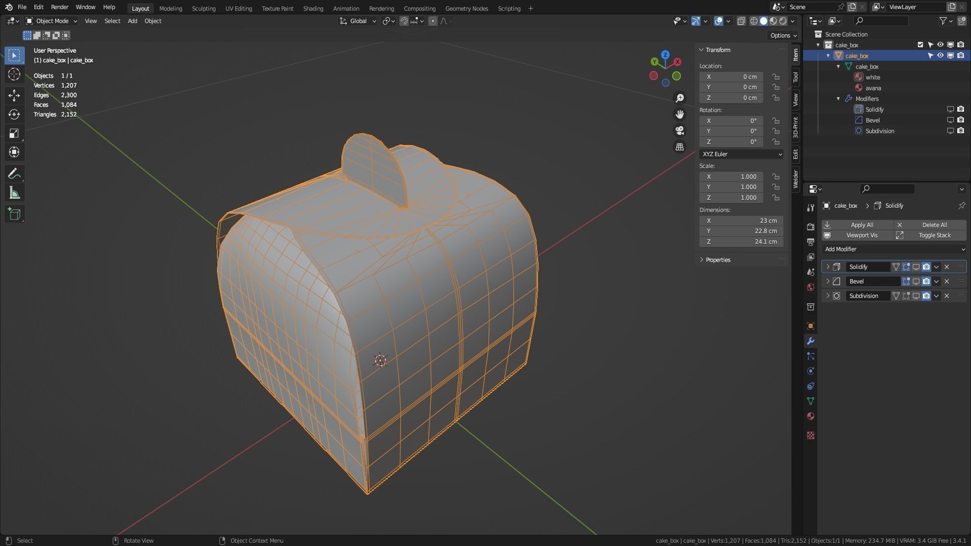 Empty packages cake box Low-poly 3D model_26