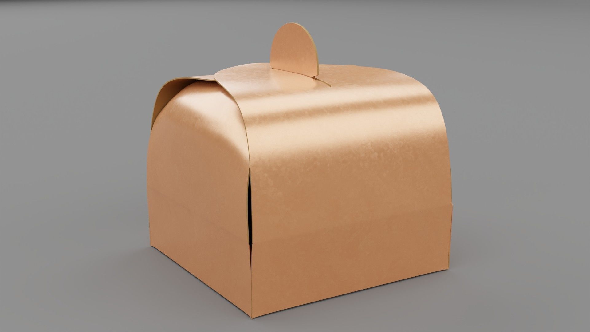 Empty packages cake box Low-poly 3D model_2
