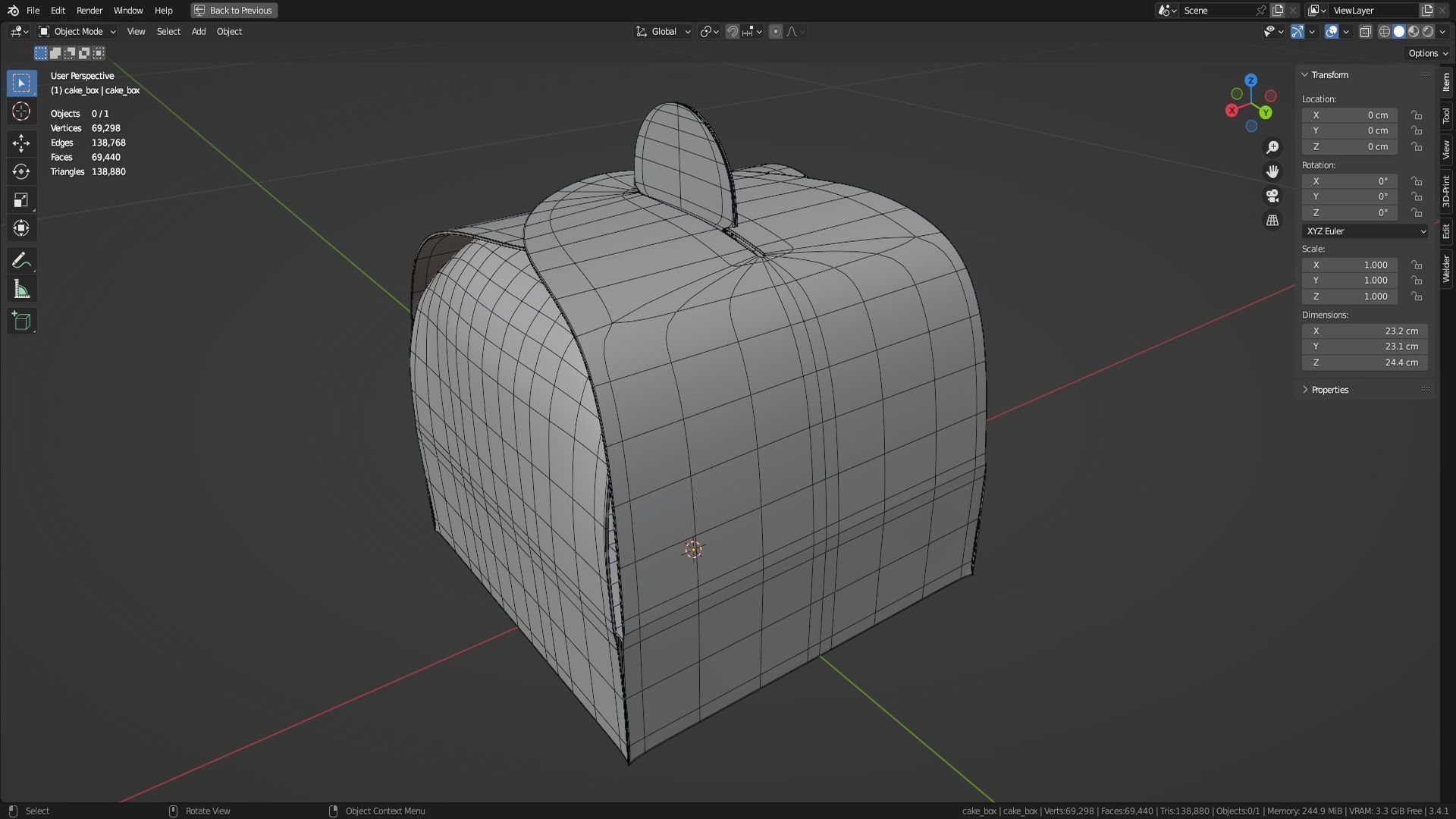 Empty packages cake box Low-poly 3D model_25