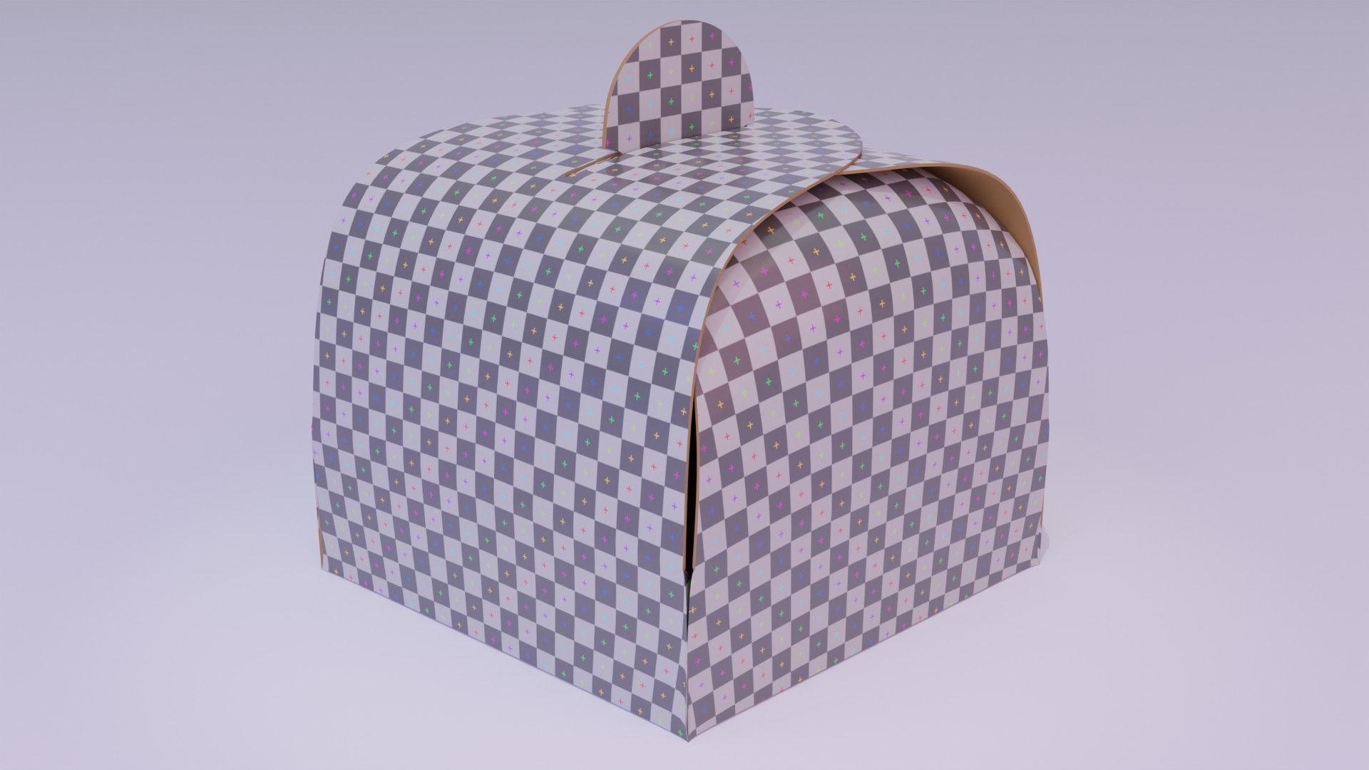 Empty packages cake box Low-poly 3D model_27
