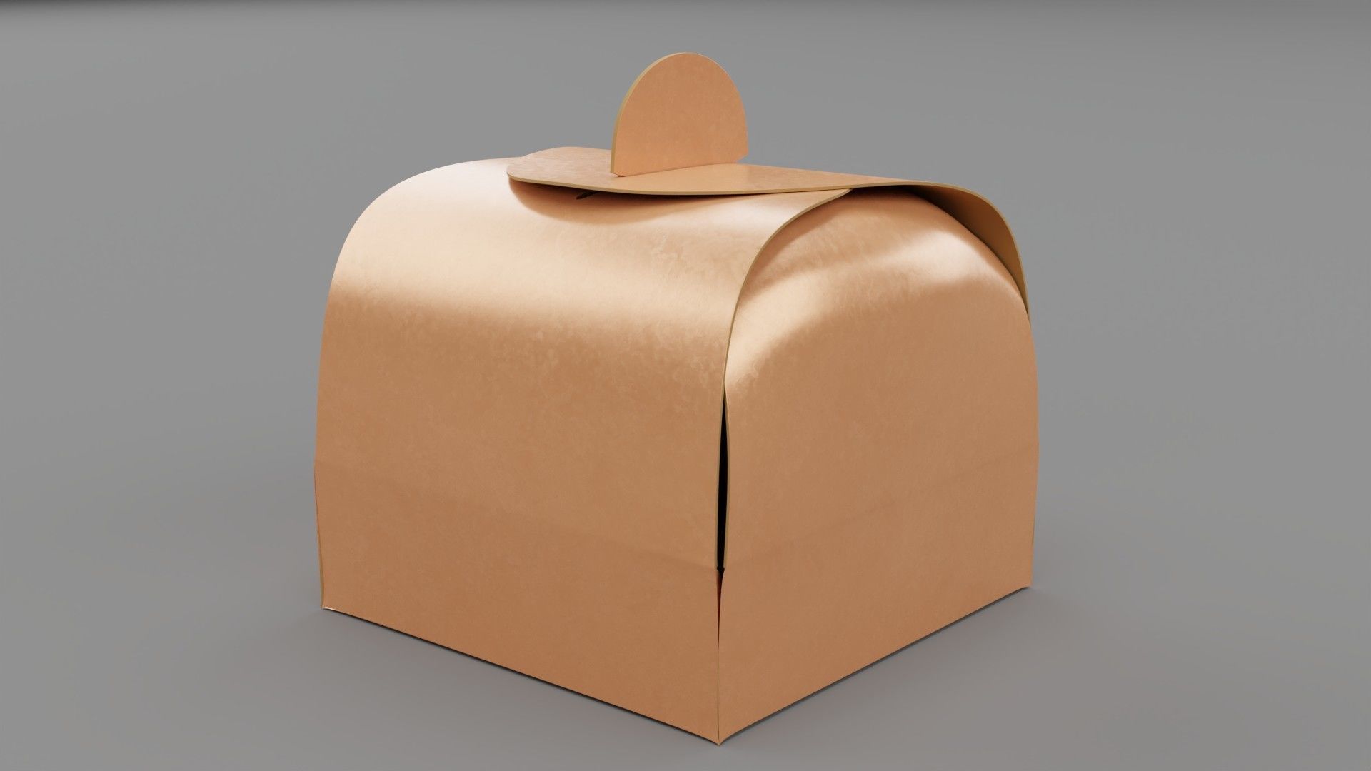 Empty packages cake box Low-poly 3D model_5