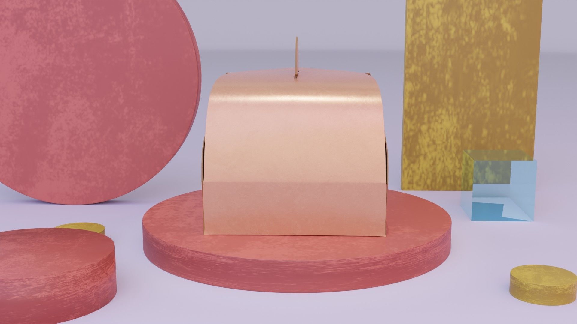 Empty packages cake box Low-poly 3D model_19
