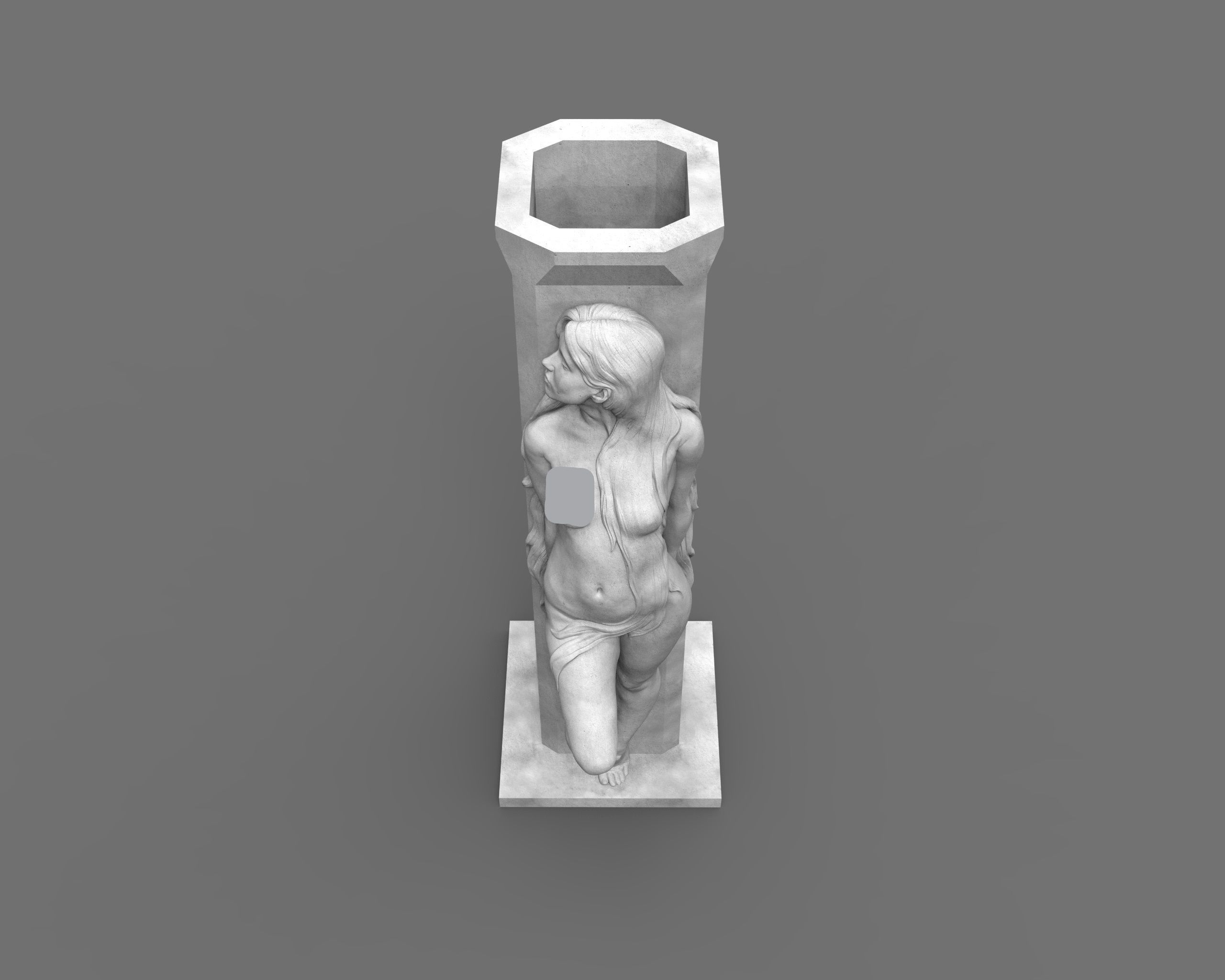 Standing girl model  Vase 3D print model_4
