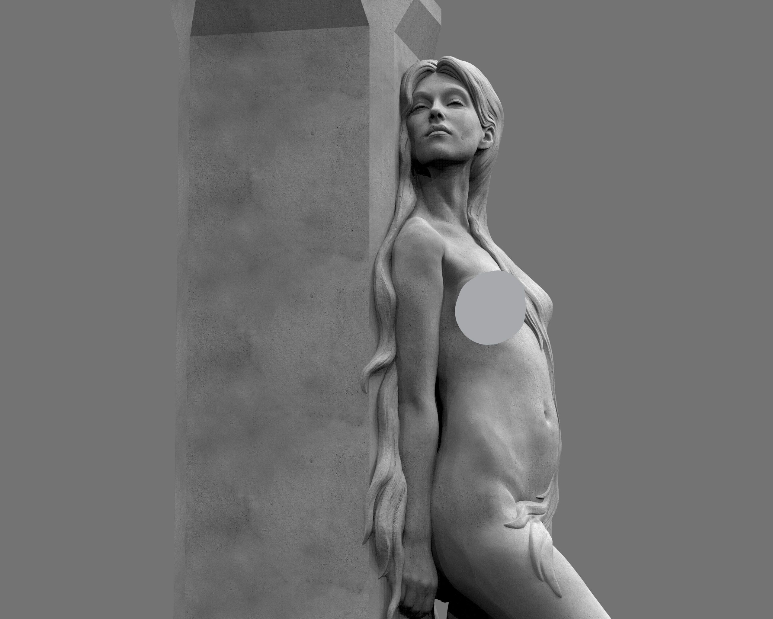 Standing girl model  Vase 3D print model_3