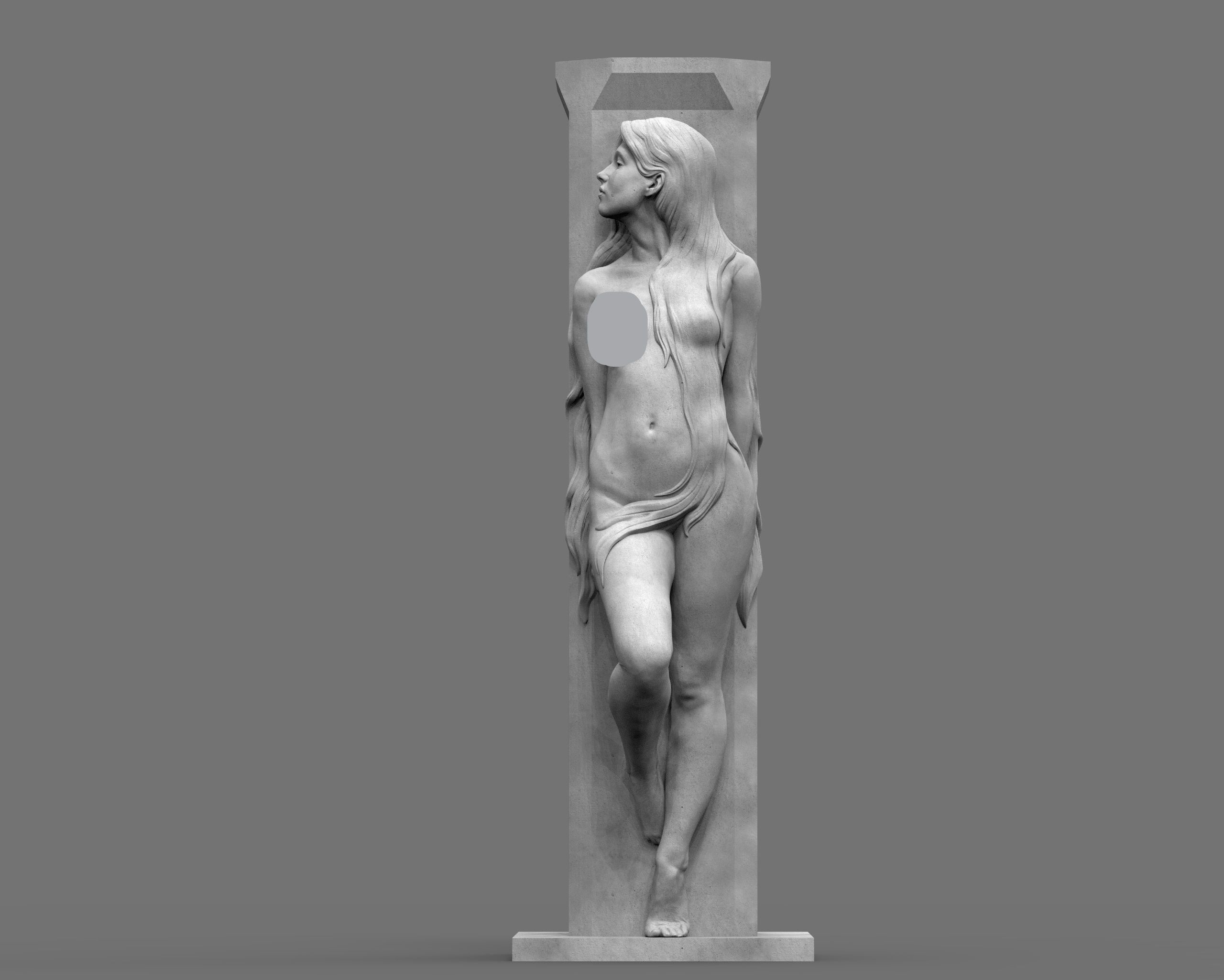 Standing girl model  Vase 3D print model_1
