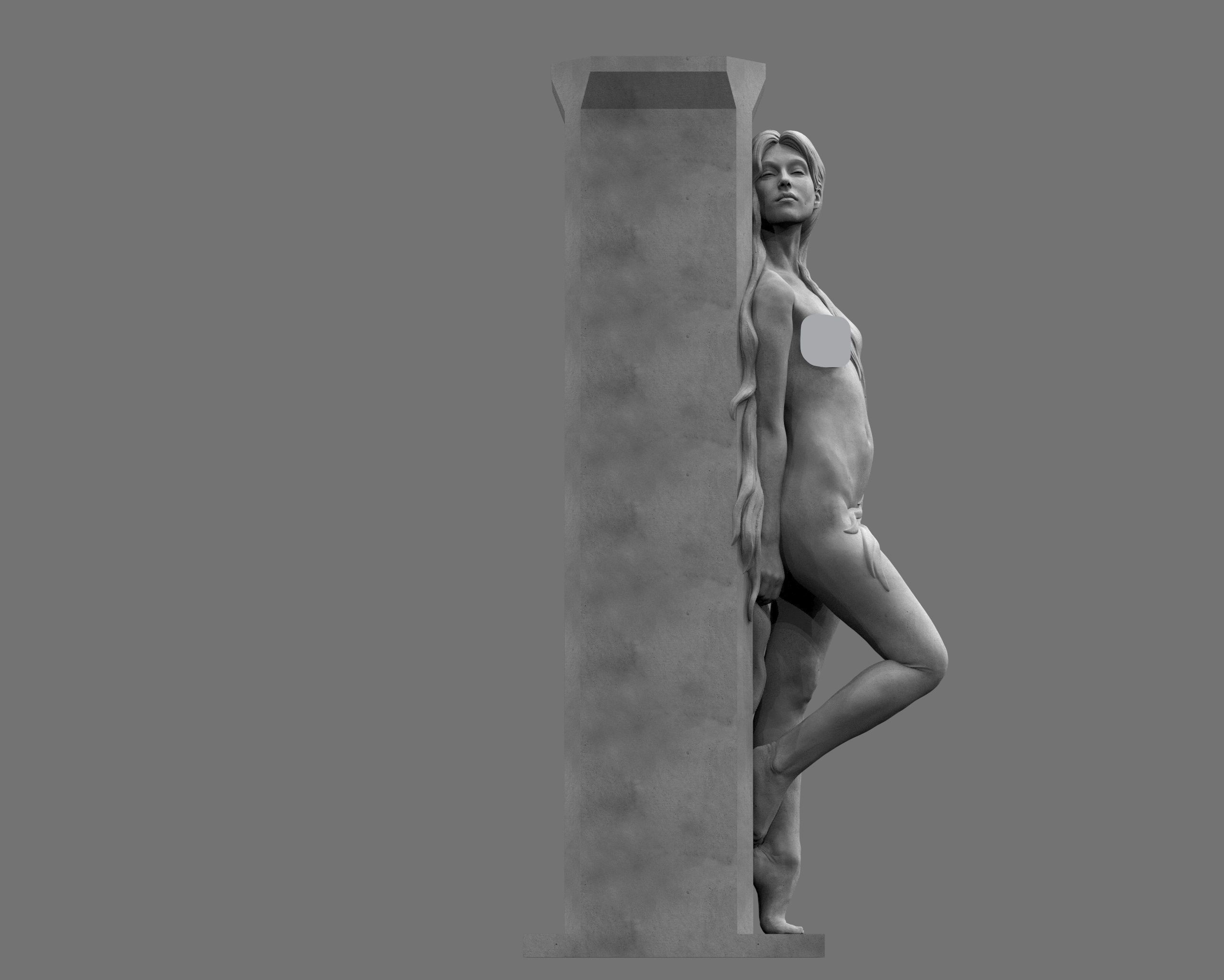Standing girl model  Vase 3D print model_2