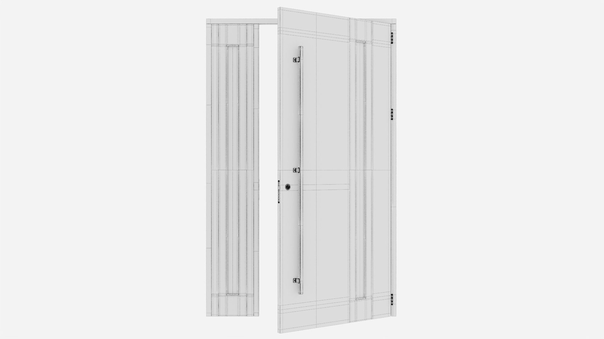 Aluminium door 151 3D model_6