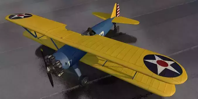 Boeing PT-17 Stearman or Kaydet - Model 75 3D model