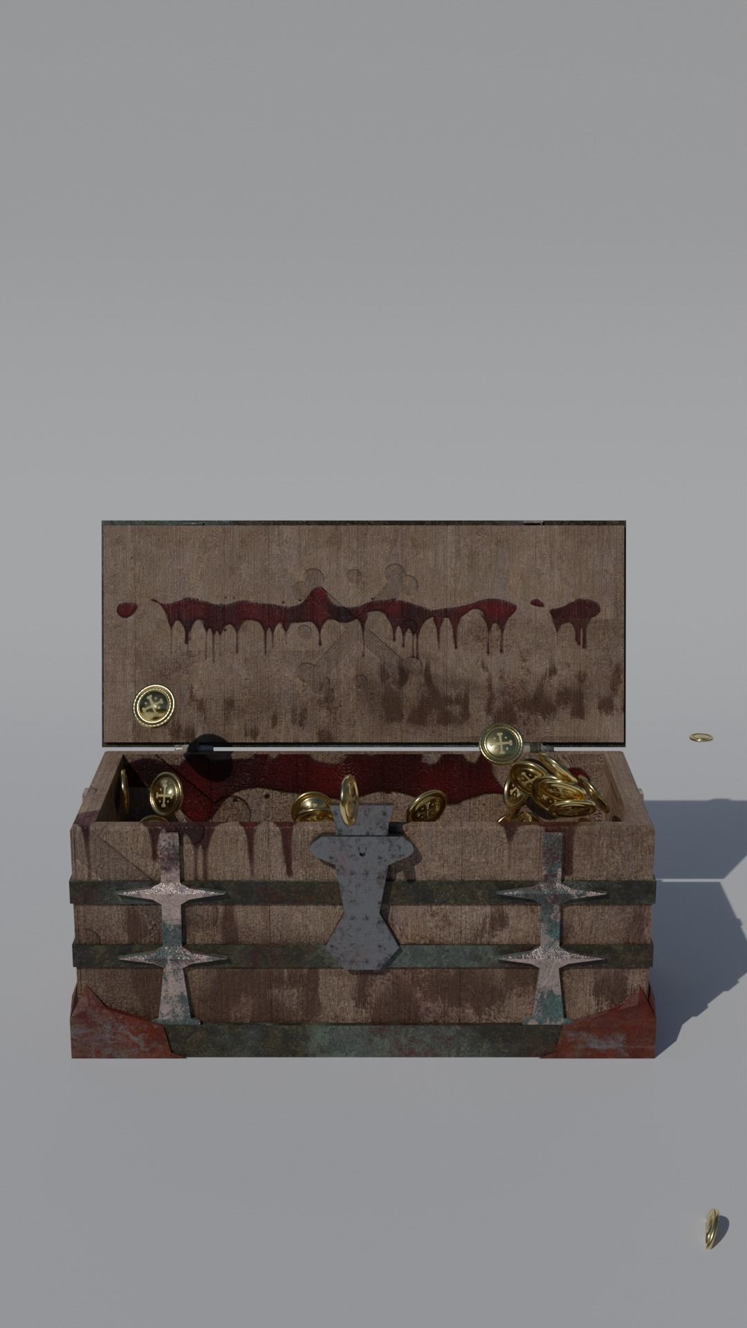 Pirate Chest with Golds 3D model_9