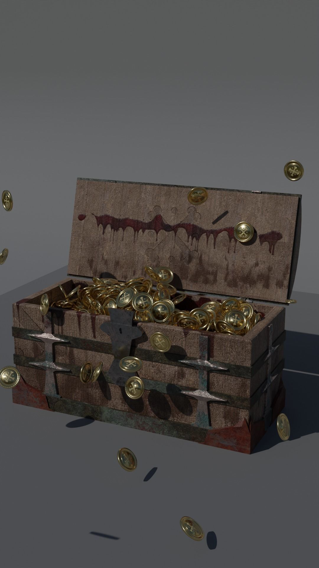 Pirate Chest with Golds 3D model_13