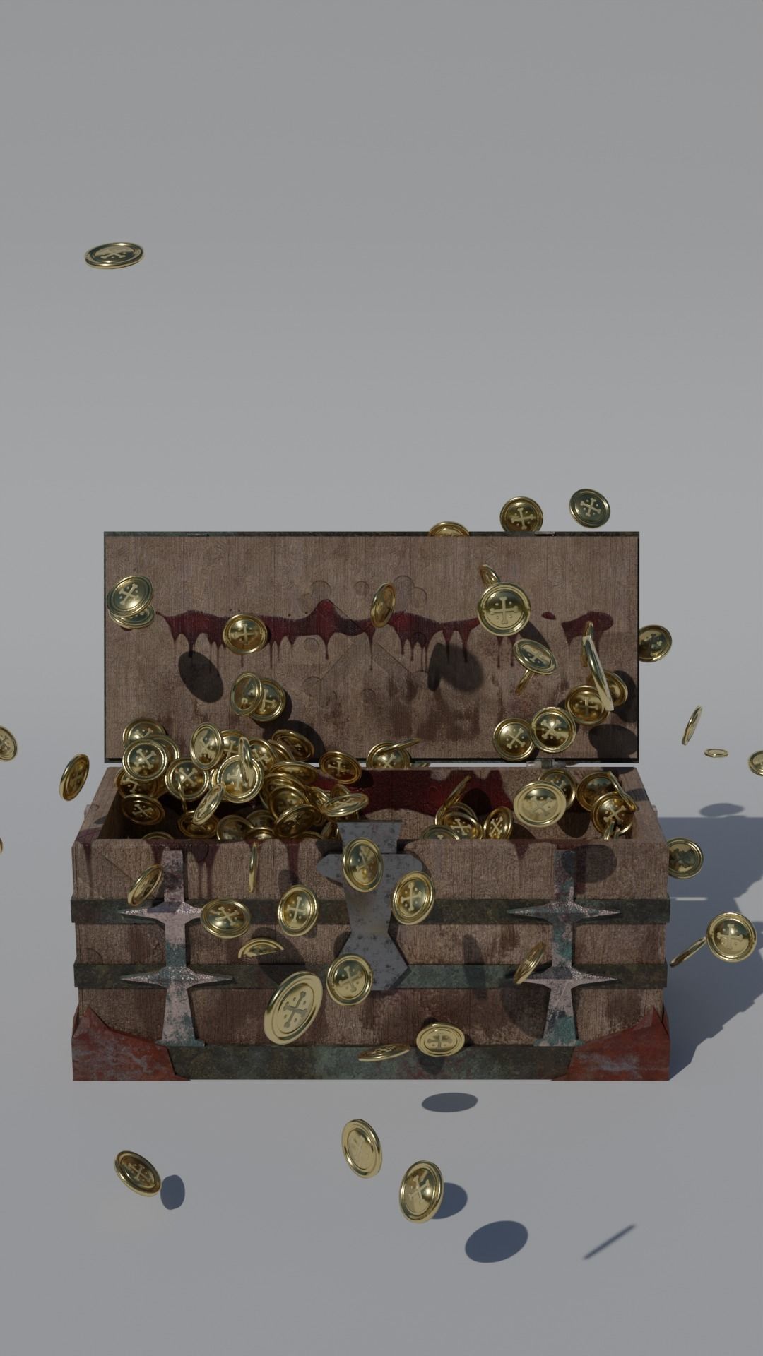 Pirate Chest with Golds 3D model_10