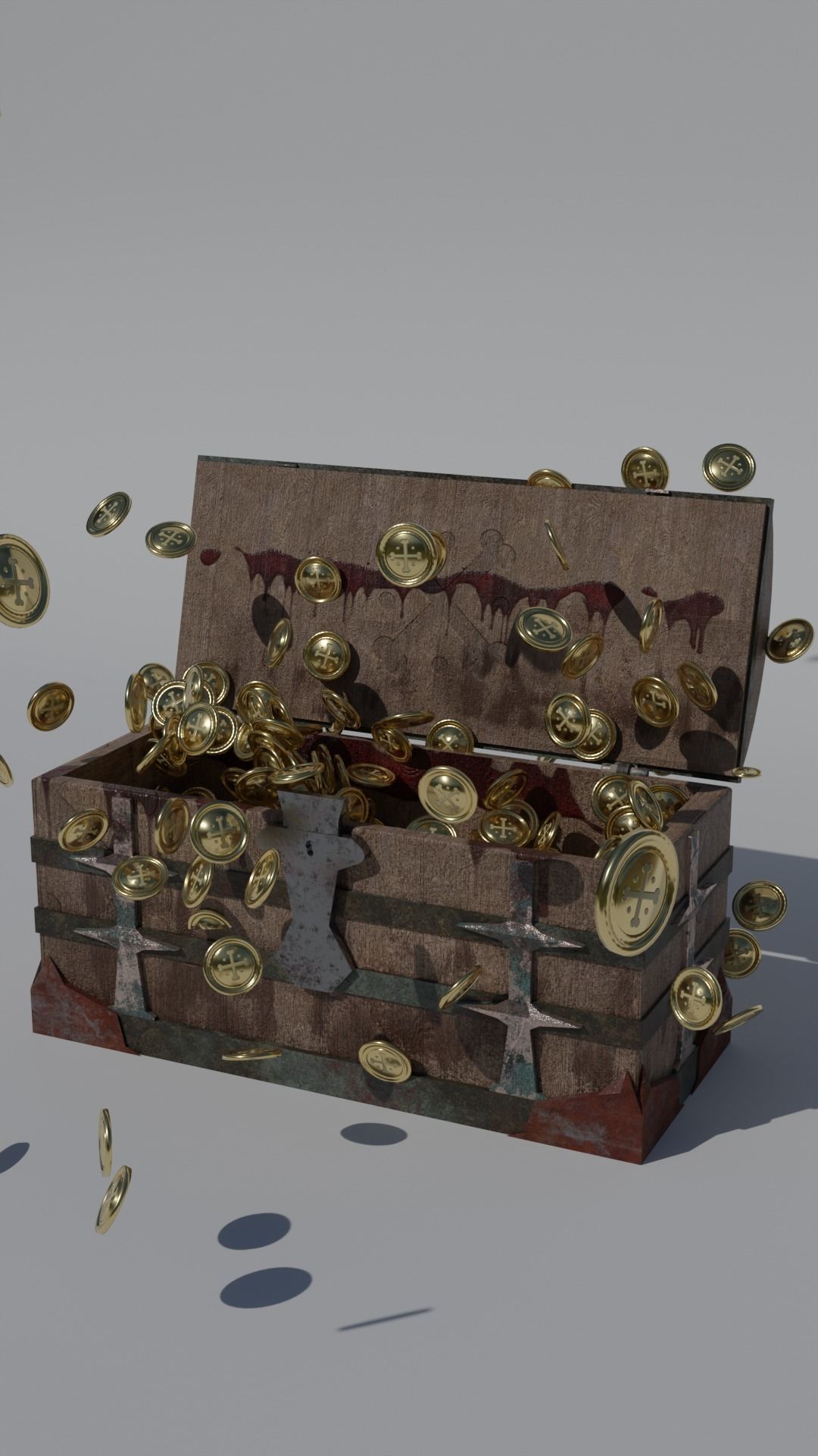 Pirate Chest with Golds 3D model_11