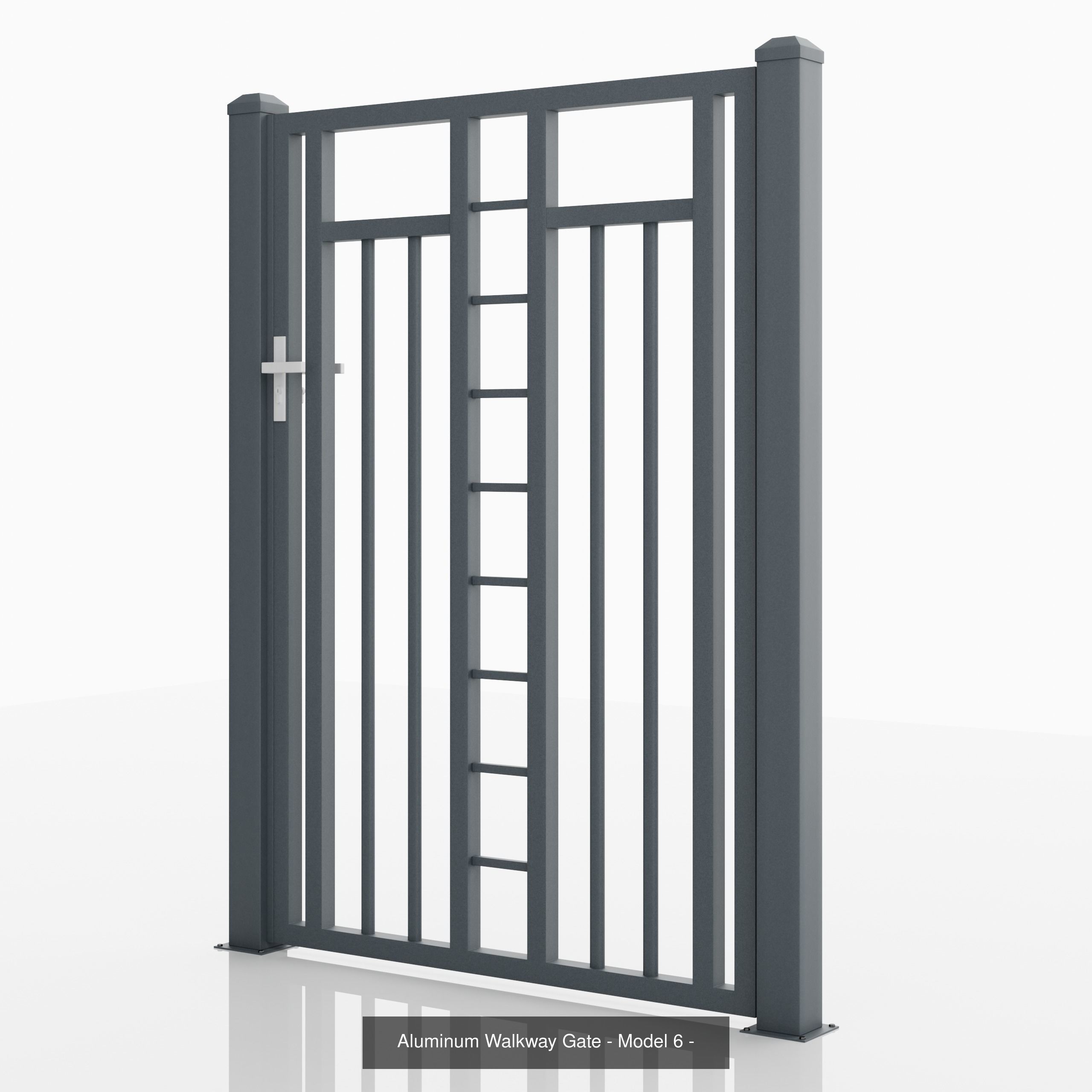 Aluminum Fence Model 6 3D Model Collection_3