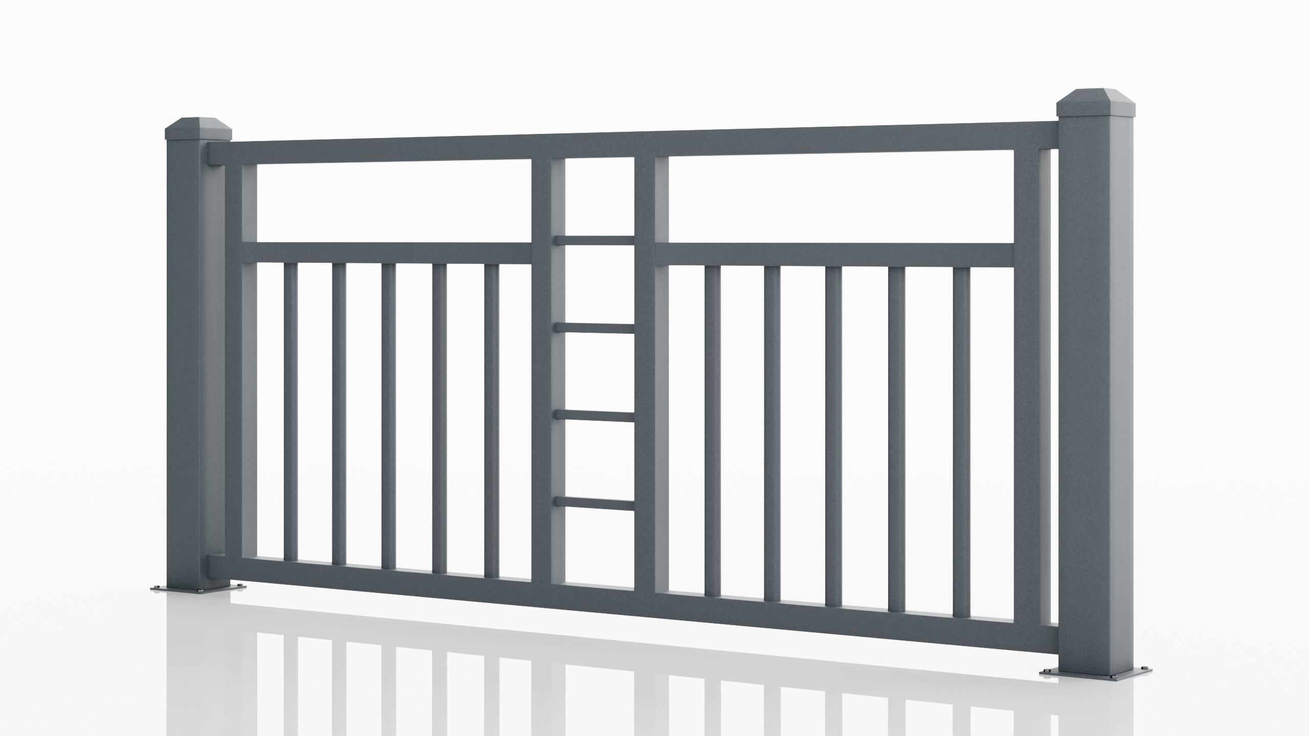 Aluminum Fence Model 6 3D Model Collection_4
