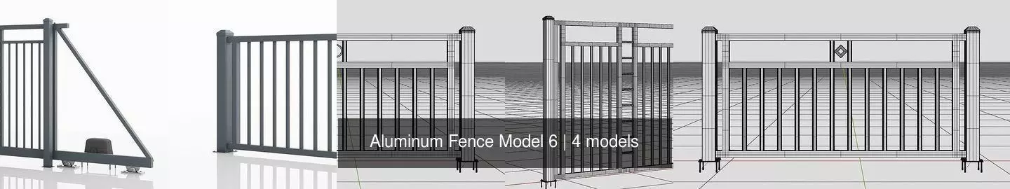 Aluminum Fence Model 6 3D Model Collection_0