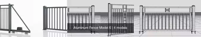 Aluminum Fence Model 6 3D Model Collection