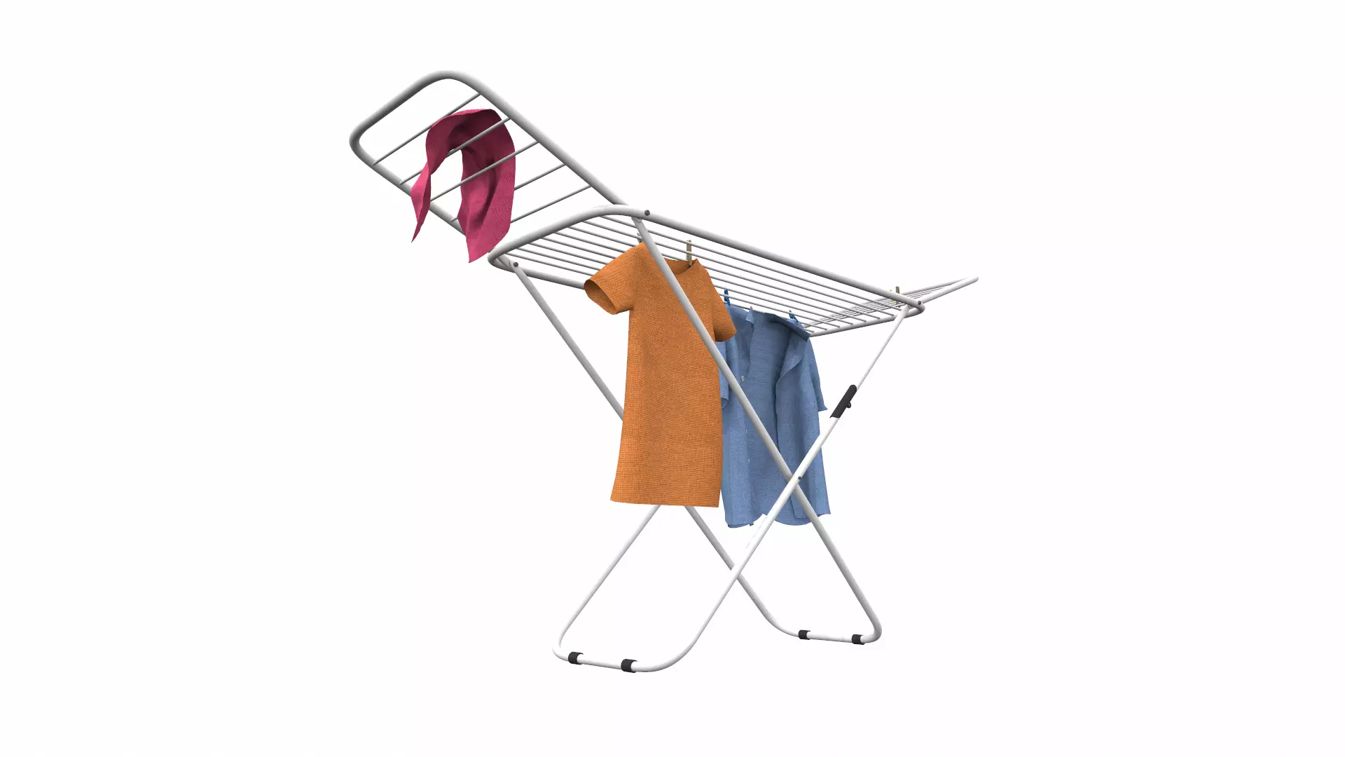 Clothes laundry drying rack 3D model
