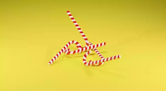 Candy canes 3d model with textures 