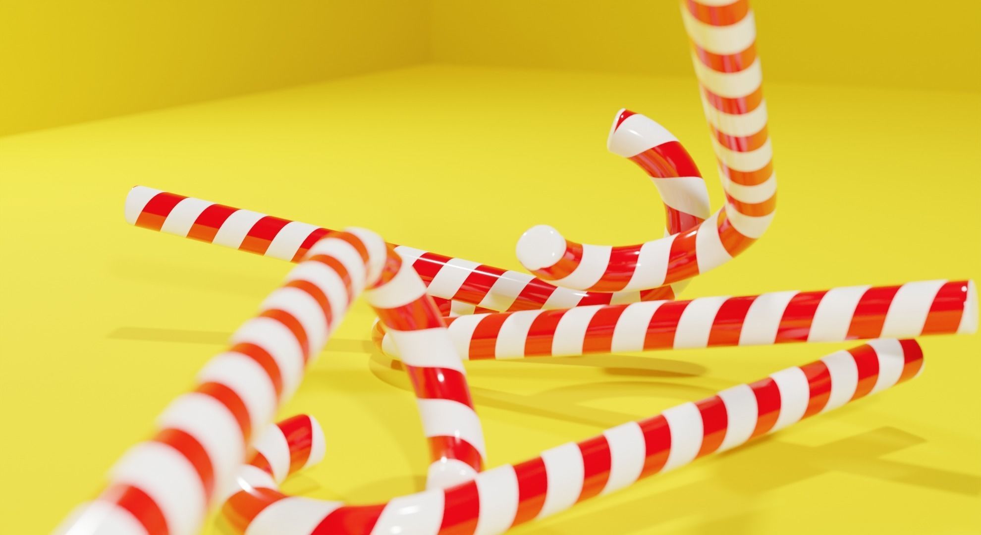 Candy canes 3d model with textures  Free 3D model_1