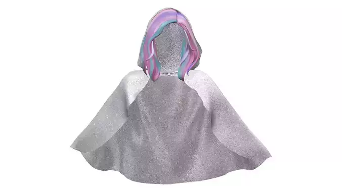 Womens Hooded Cape with Hair