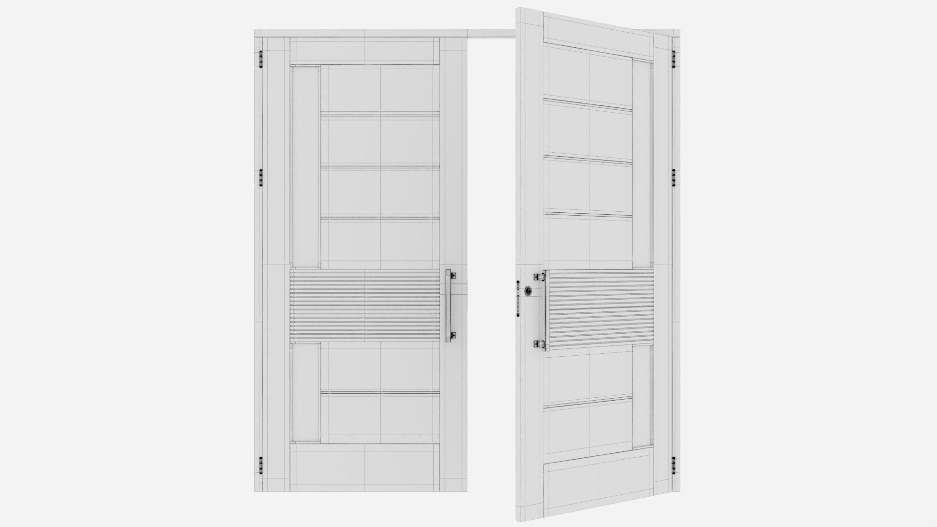 Aluminium door 152 3D model_6