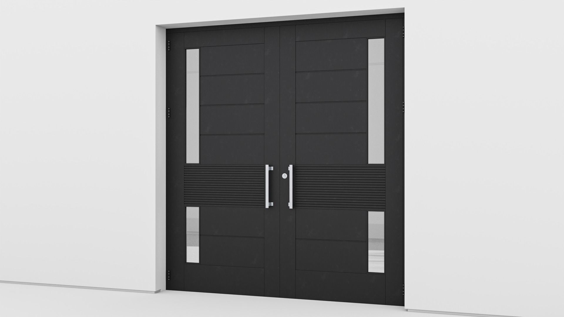 Aluminium door 152 3D model_4