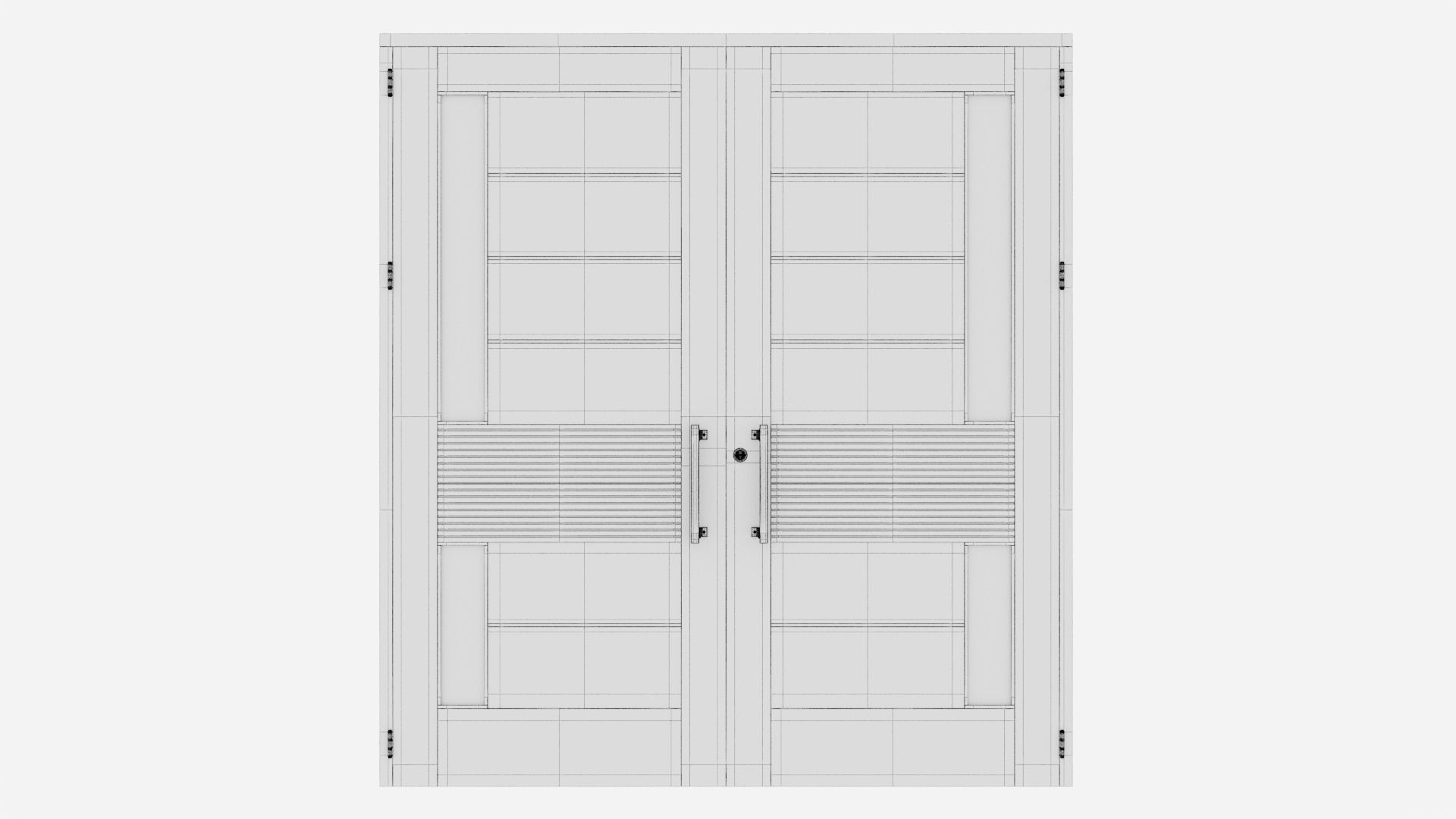 Aluminium door 152 3D model_5