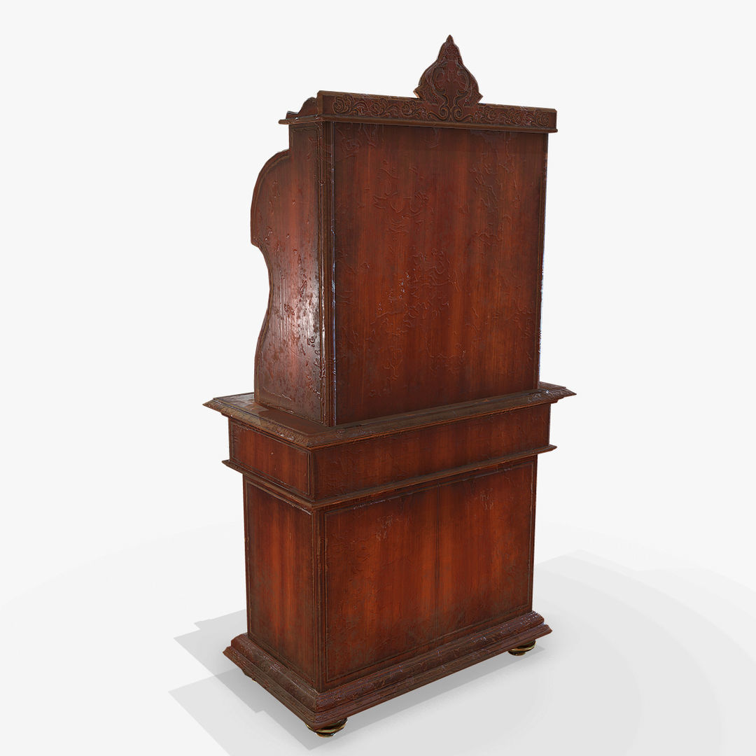 Antiquare Commode Low-poly 3D model_2