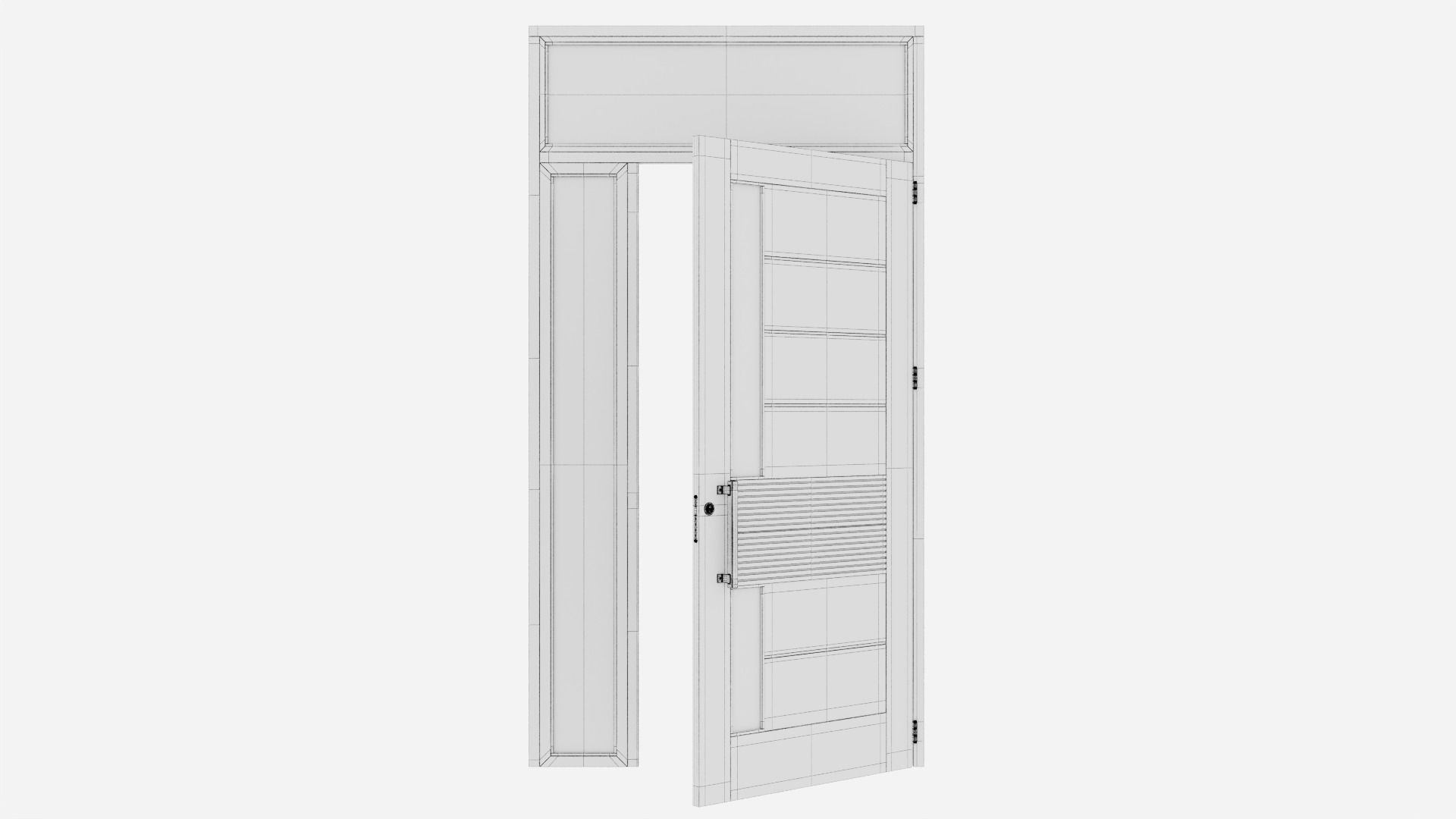 Aluminium door 153 3D model_6